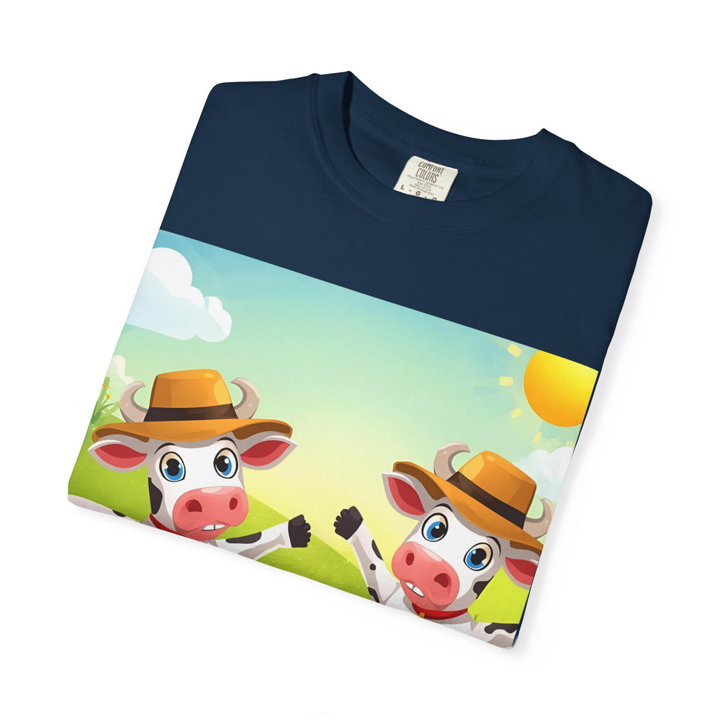 Cute Cow Fun Farm Unisex Garment-Dyed T-shirt