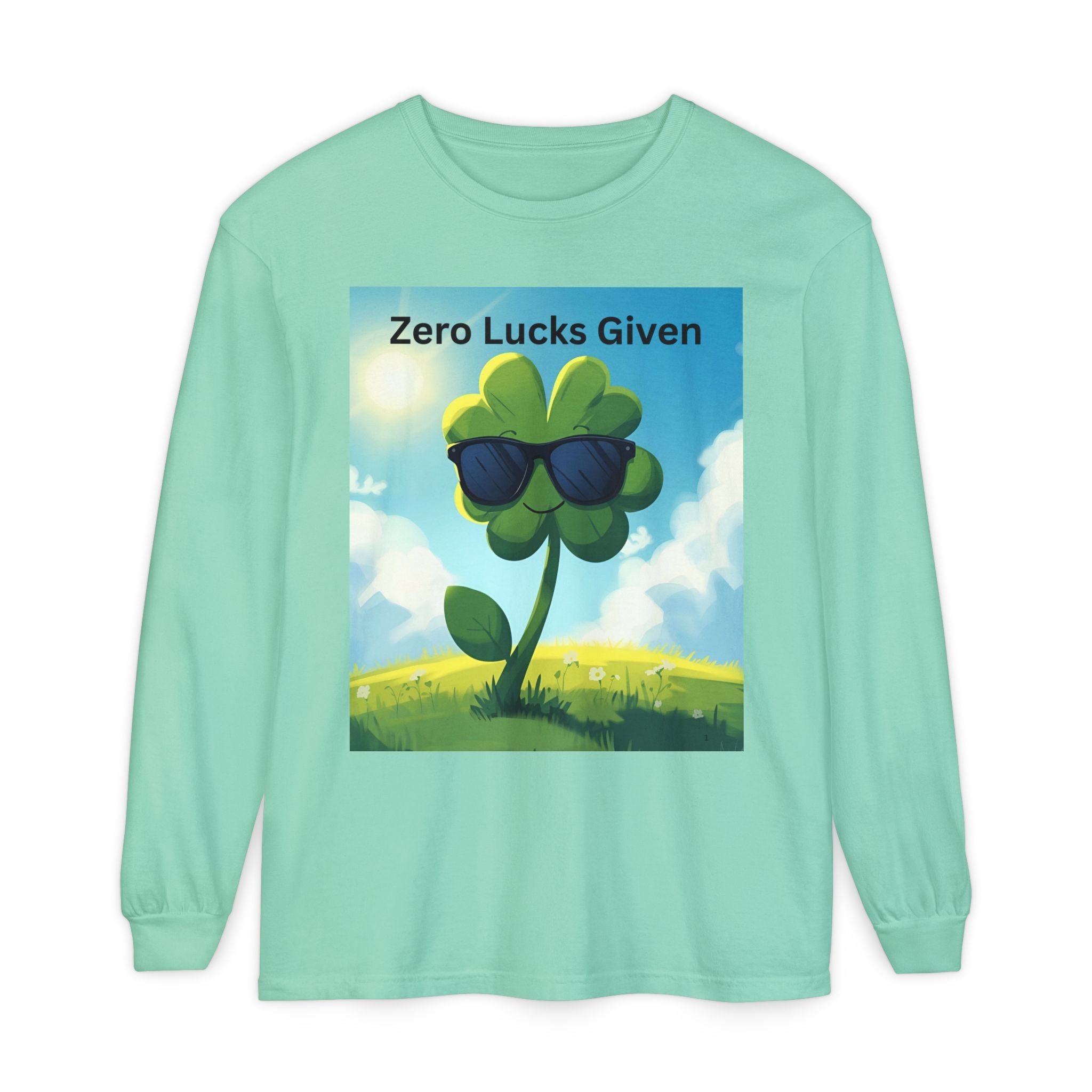 Zero Lucks Given Unisex Garment-dyed Long Sleeve T-Shirt