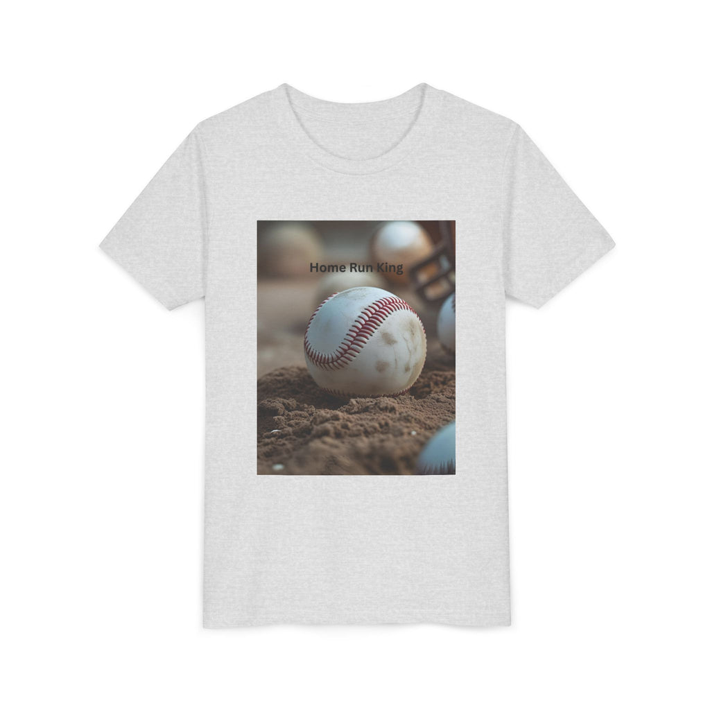 Home Run King Youth Tee, Baseball Shirt, Kids Sports Apparel, Gift for Young Athletes, Perfect for Birthdays, Sports Events, Team Spirit