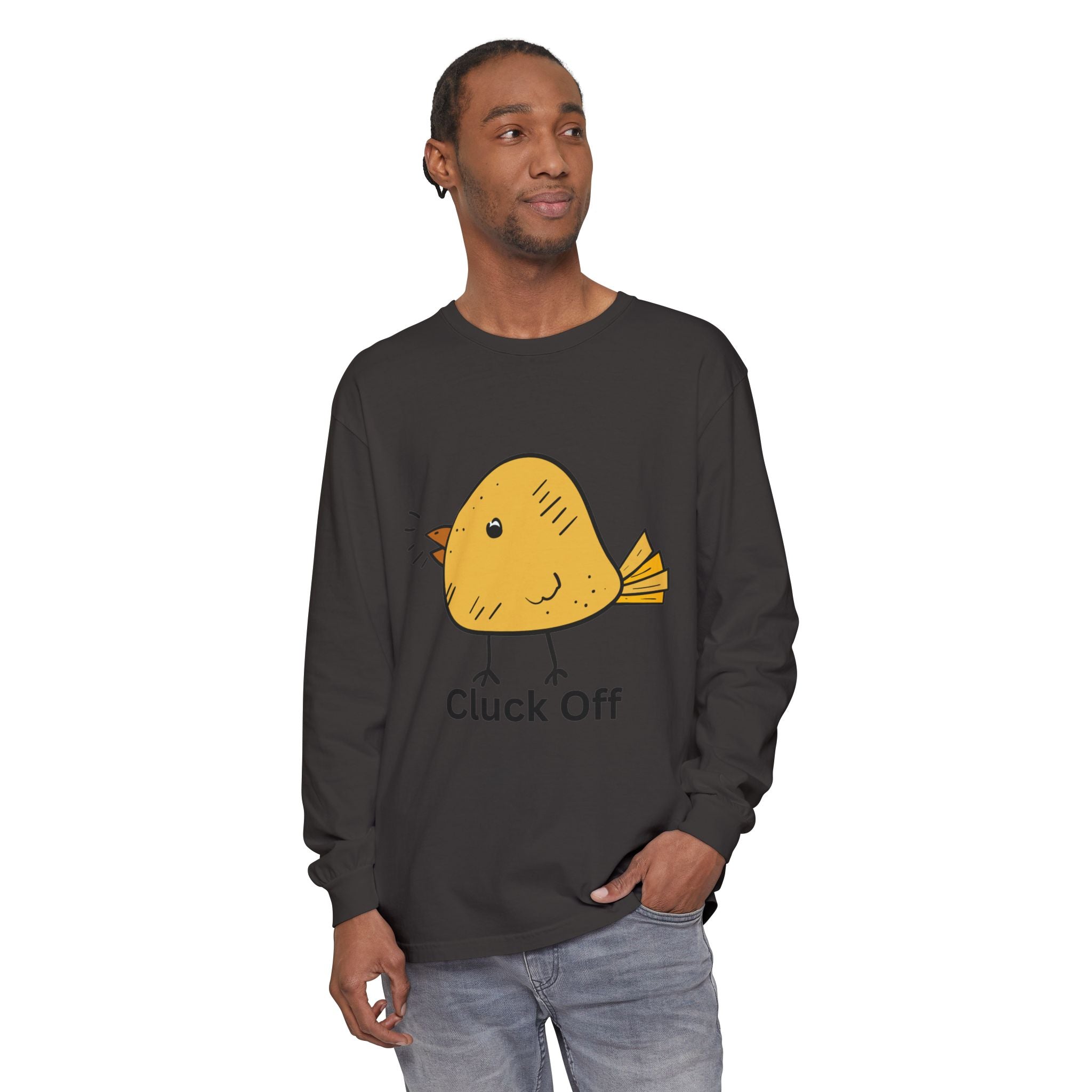 Cluck Off Unisex Garment-dyed Long Sleeve T-Shirt