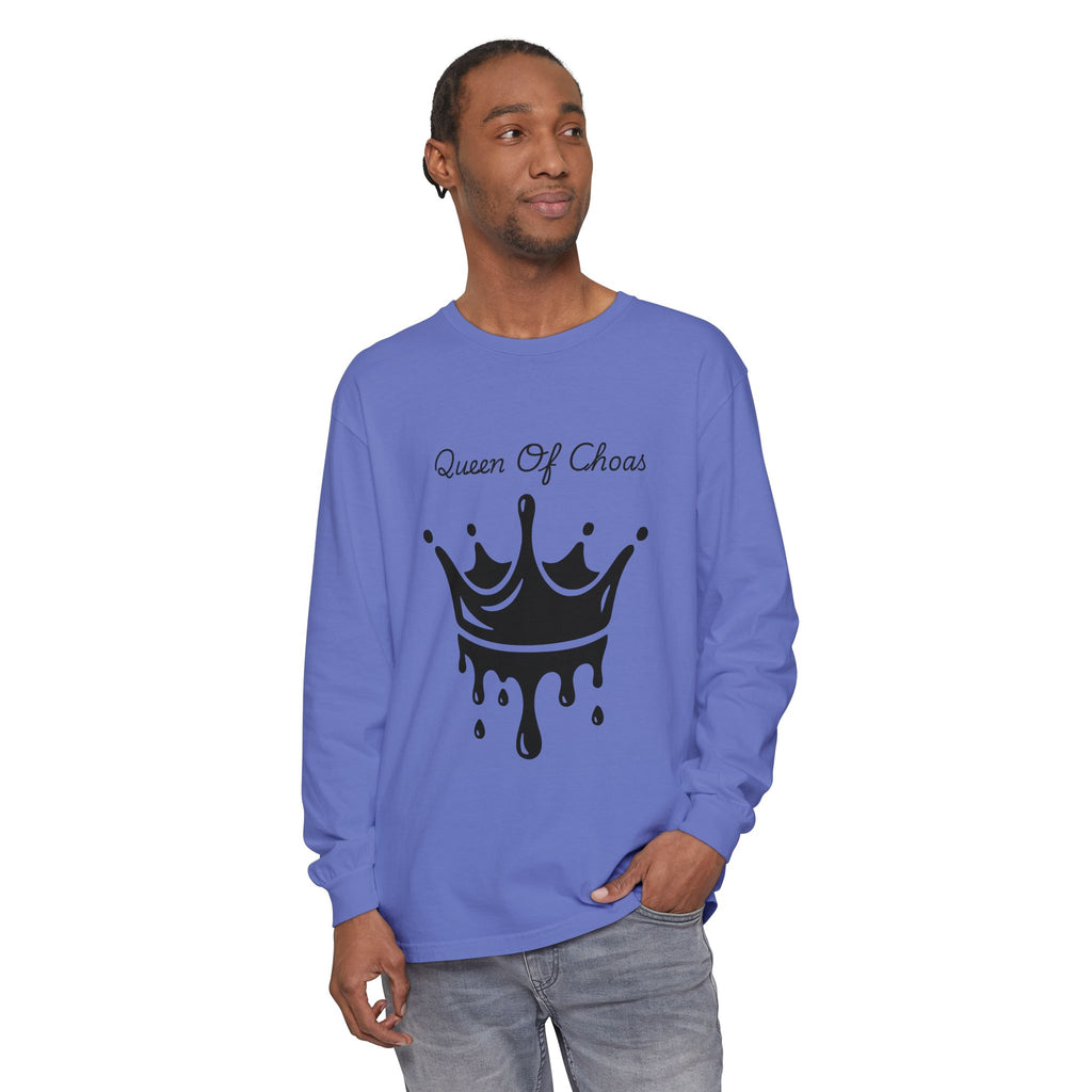 Queen of Chaos Long Sleeve T-Shirt - Stylish Unisex Apparel for Creative Souls, Casual Wear, Gift for Her, Birthday, Everyday Style