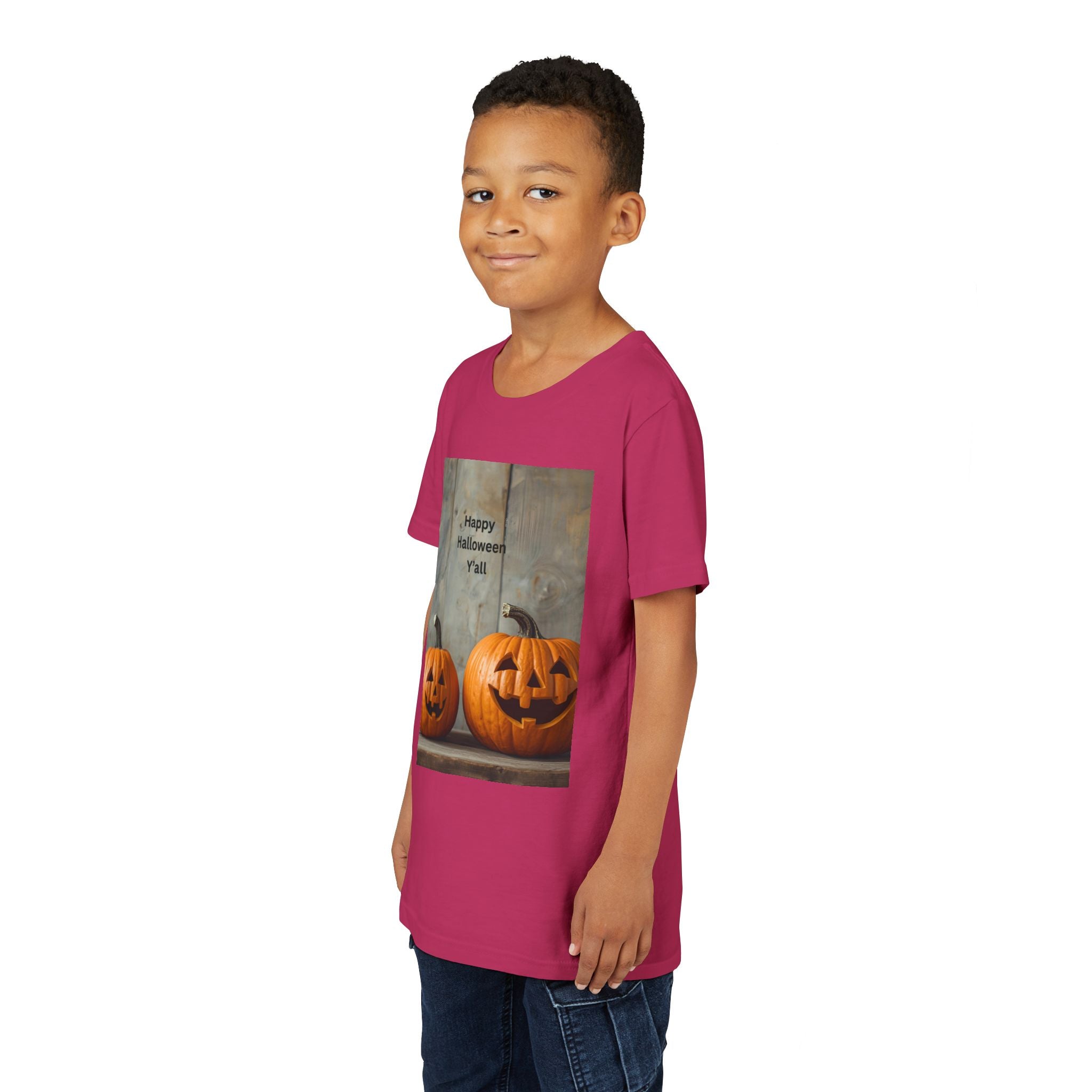 Halloween Pumpkin Youth Tee, Spooky Kids Shirt, Pumpkin Graphic Tee, Fall Celebration Gift, Trick or Treat Outfit