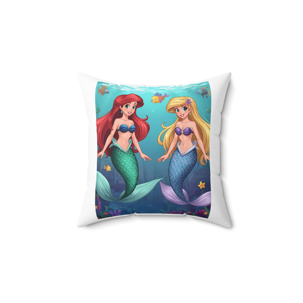 Mermaid Spun Polyester Square Pillow