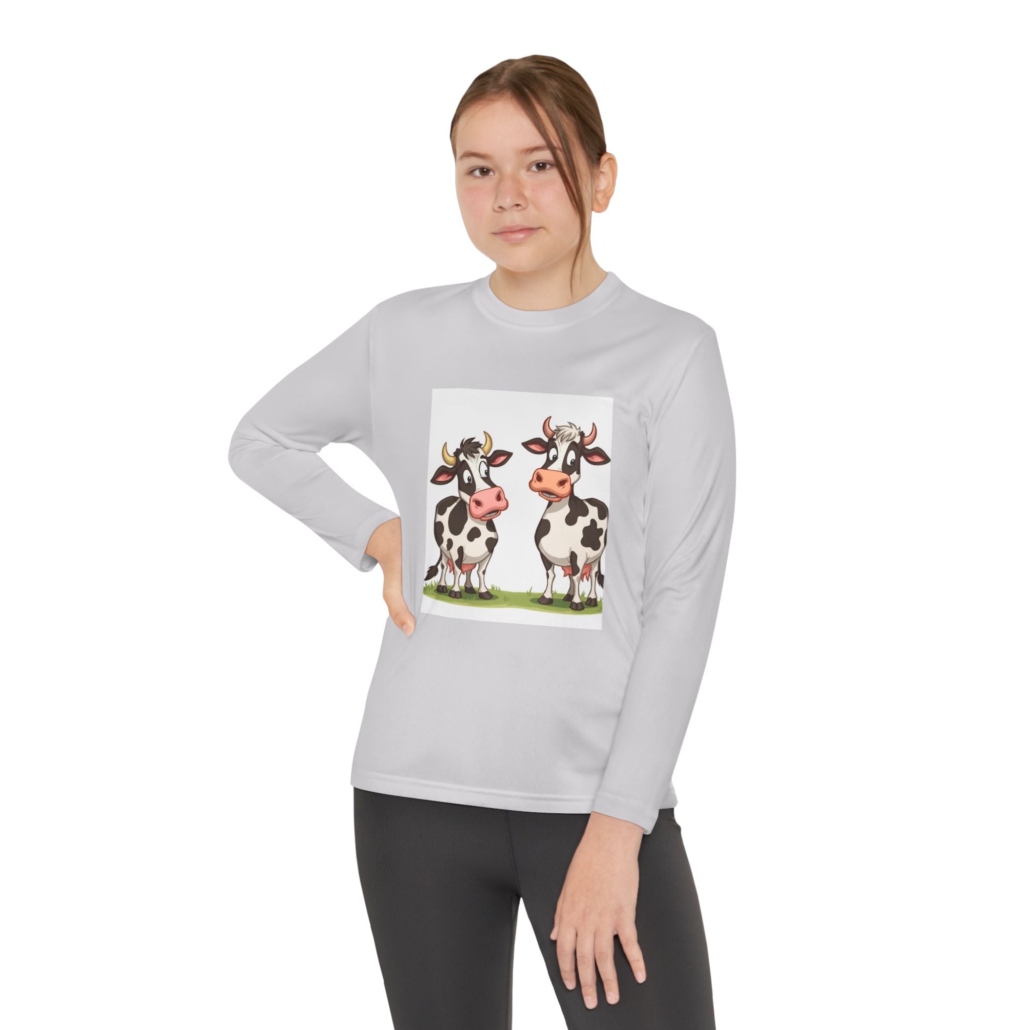 Cute Cows Youth Long Sleeve Competitor Tee
