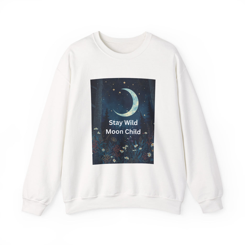 Stay Wild Moon Child Sweatshirt | Cozy Unisex Crewneck | Perfect for Nature Lovers, Festival Goers, and Everyday Comfort