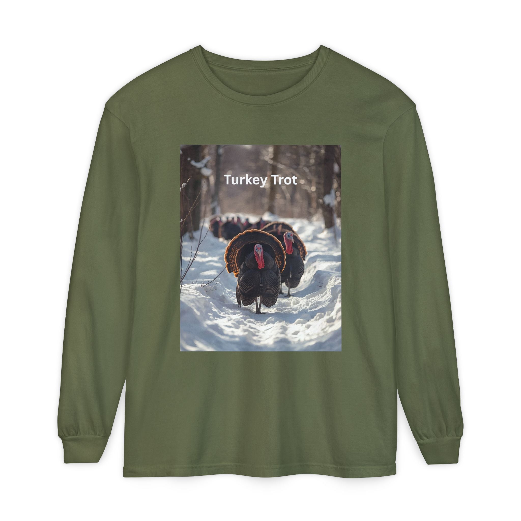 Turkey Trot Long Sleeve T-Shirt, Fall Festival Apparel, Thanksgiving Celebration Top, Unisex Holiday Shirt, Comfortable Everyday Wear