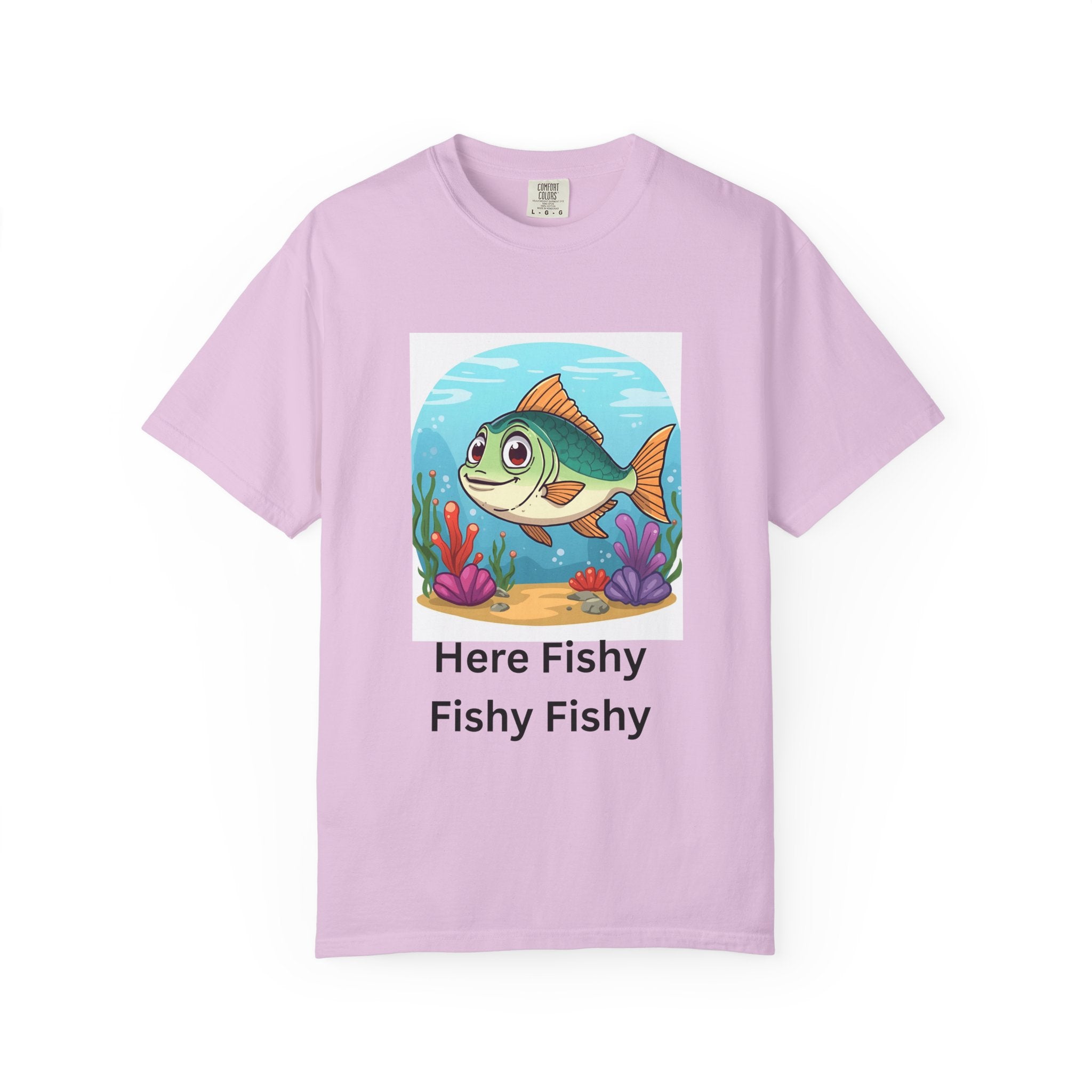 Playful Fish T-Shirt for Nature Lovers, Here Fishy Fishy Fishy Tee, Unisex Casual Wear, Perfect for Birthdays, Summer Fun, Beach Outings
