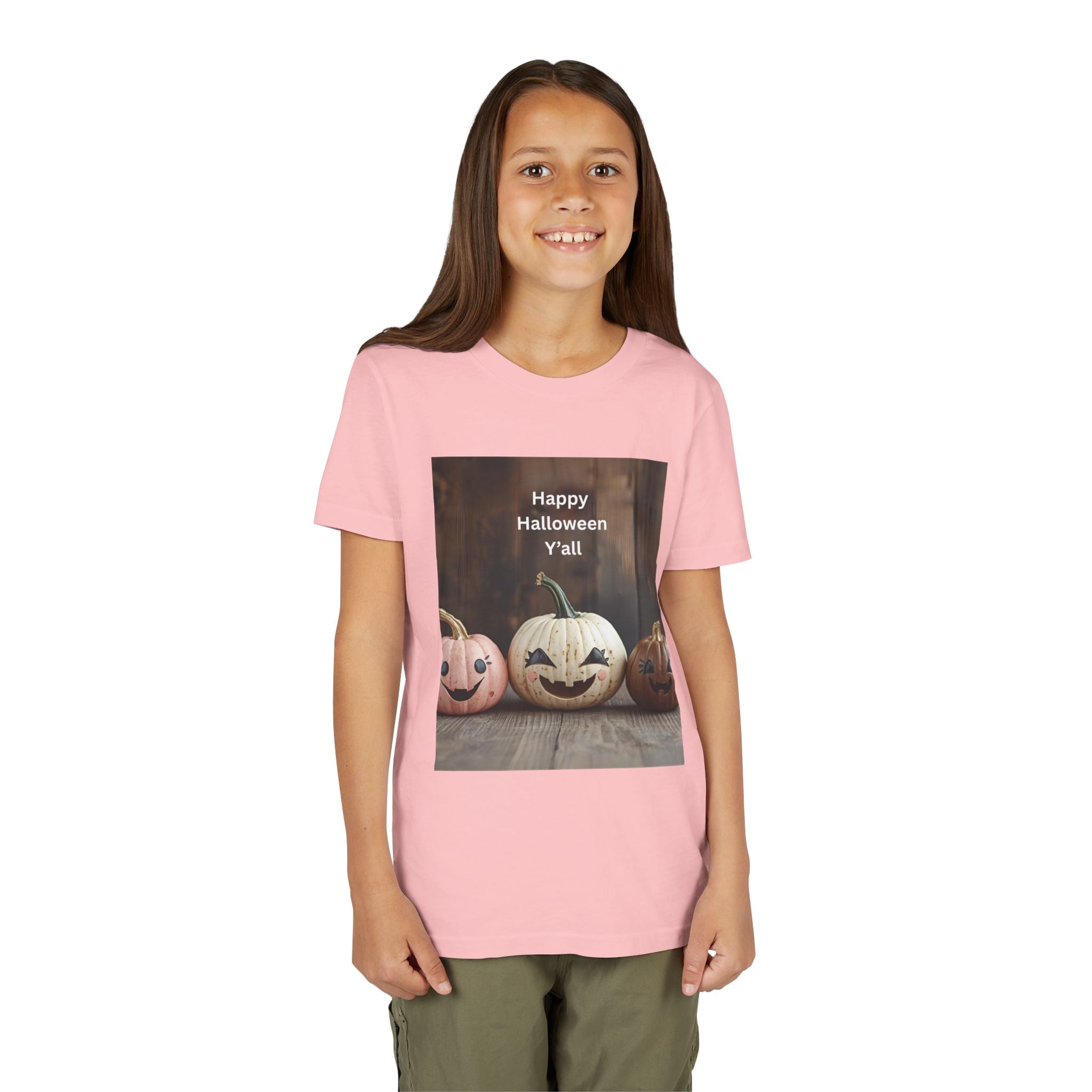 Happy Halloween Youth Tee, Kids Halloween Shirt, Pumpkin T-Shirt, Fall Festival Apparel, Trick or Treat Wear, Spooky Season Top