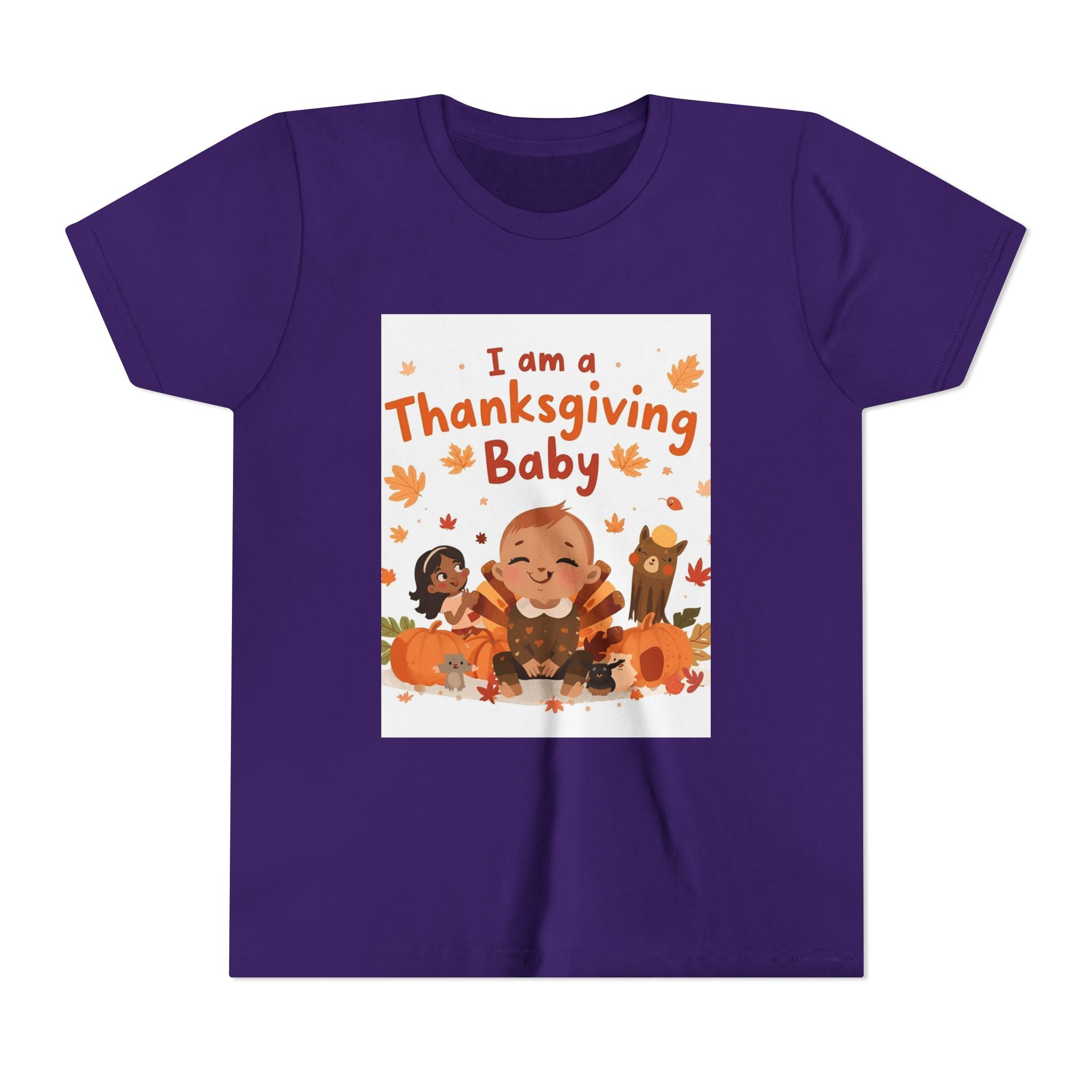 I Am A Thanksgiving Baby Youth Short Sleeve Tee