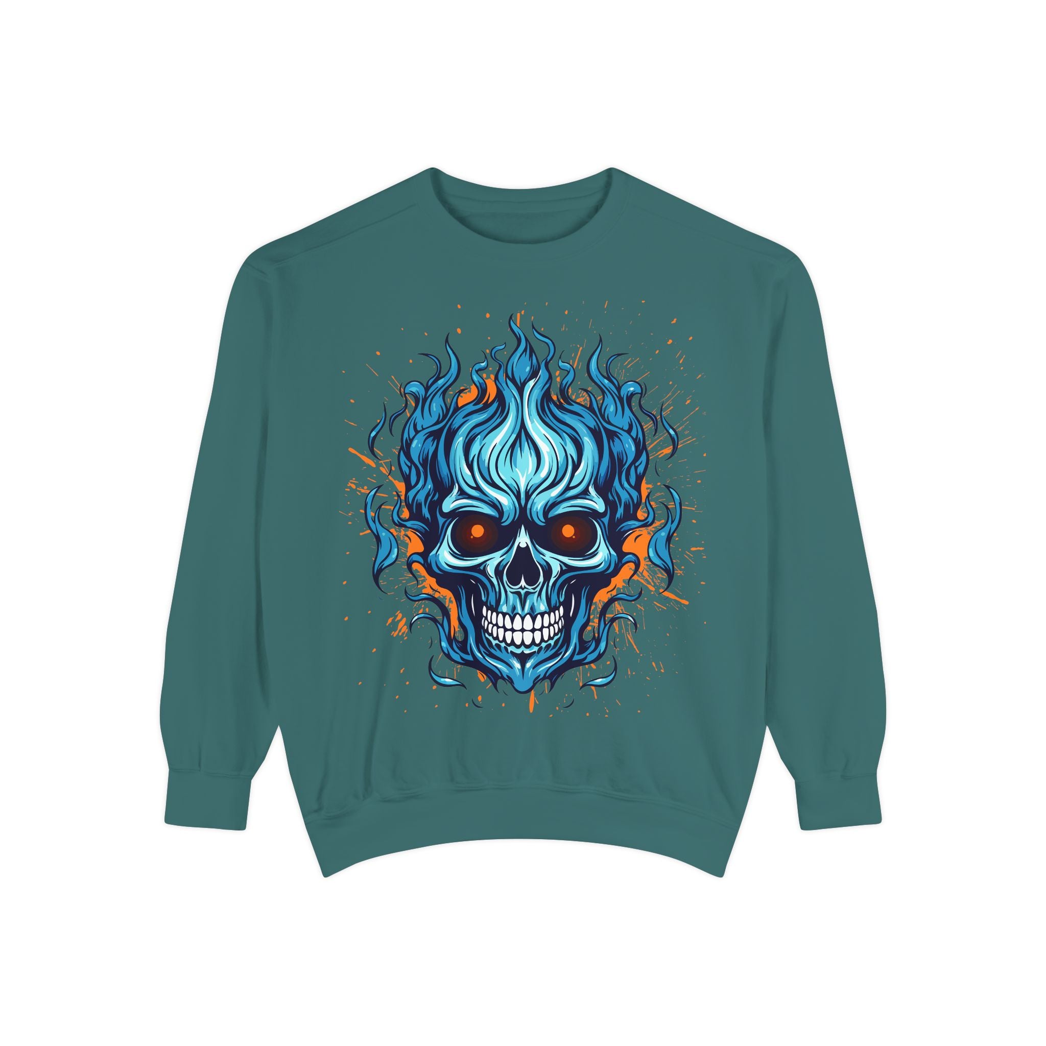Blue Skull Unisex Garment-Dyed Sweatshirt