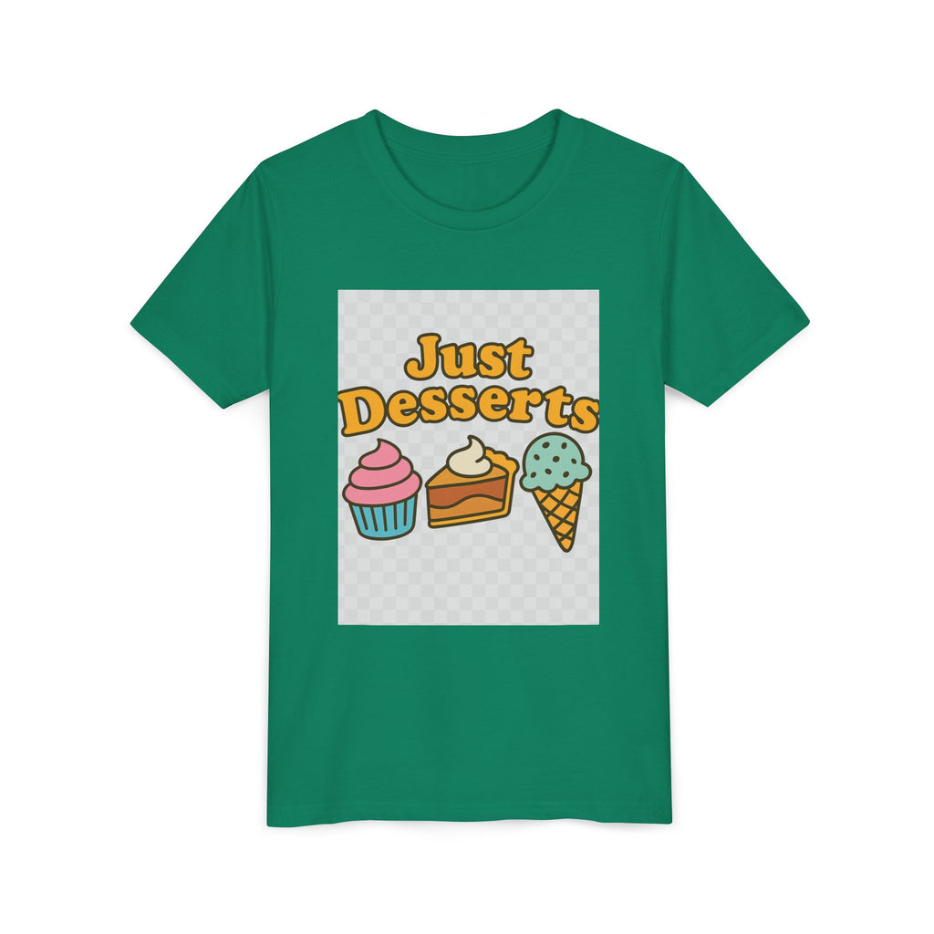 Youth Short Sleeve Tee - Just Desserts Ice Cream and Cupcake Graphic T-Shirt