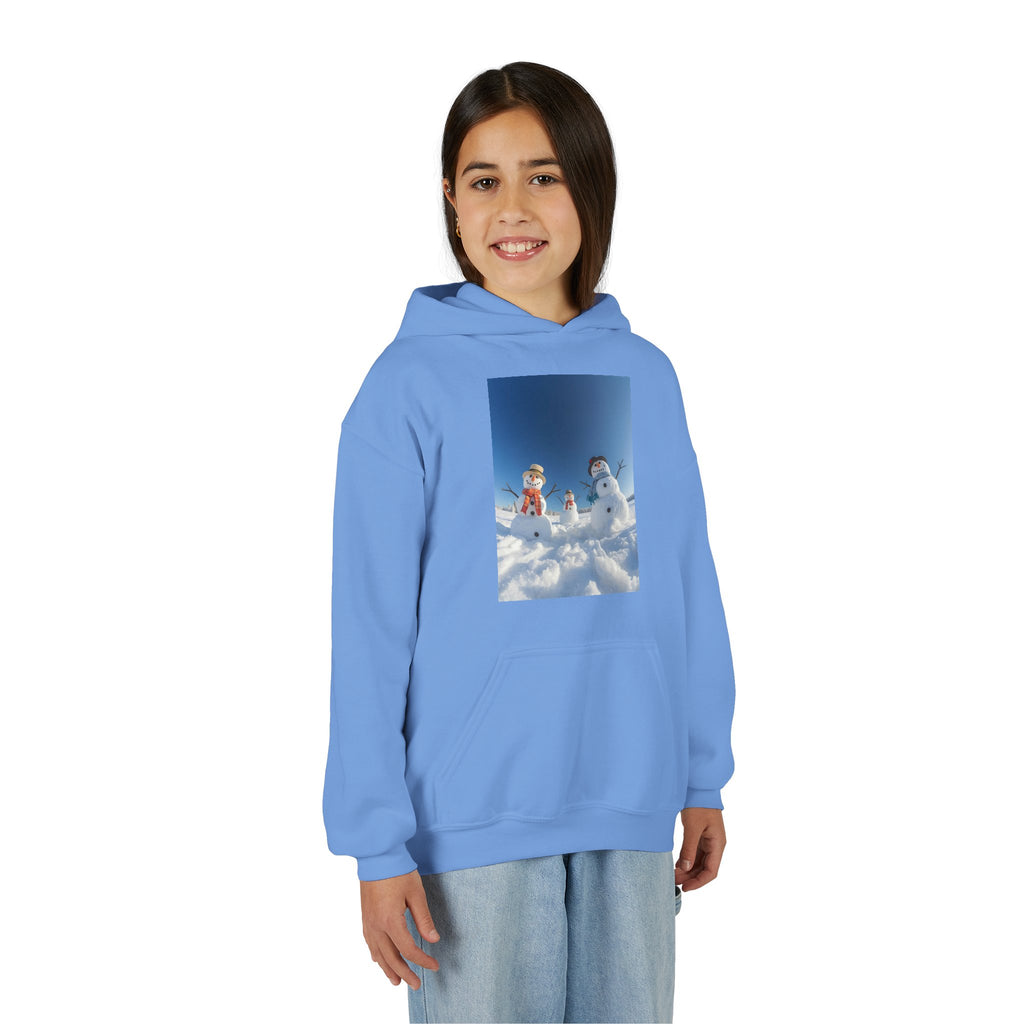 Festive Christmas Snowman Winter Magic Youth Hoodie with Snowman Design, Cozy Kids Sweatshirt, Holiday Gift, Winter Apparel, Cute Kids Clothing, Snow Lovers Hoodie