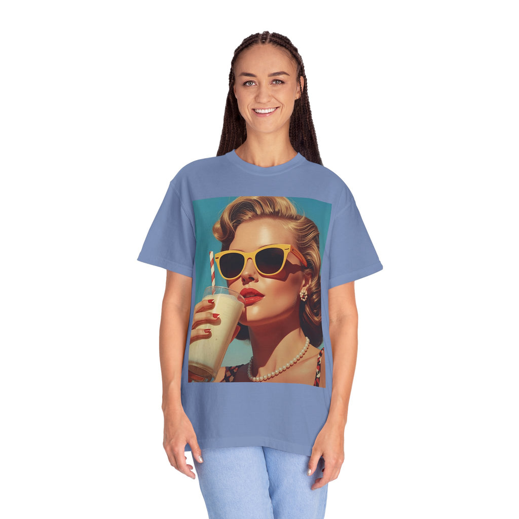 Retro Pop Art Summer Vibe T-shirt | Unisex Garment-Dyed Tee, Vintage Style Shirt, Trendy Summer Wear, Perfect Gift for Her, Casual Everyday Top