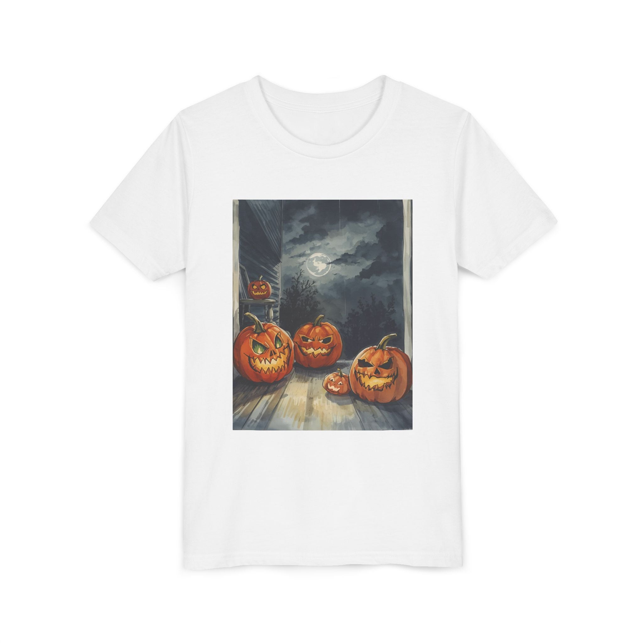 Halloween Pumpkin Scary Youth Short Sleeve Tee