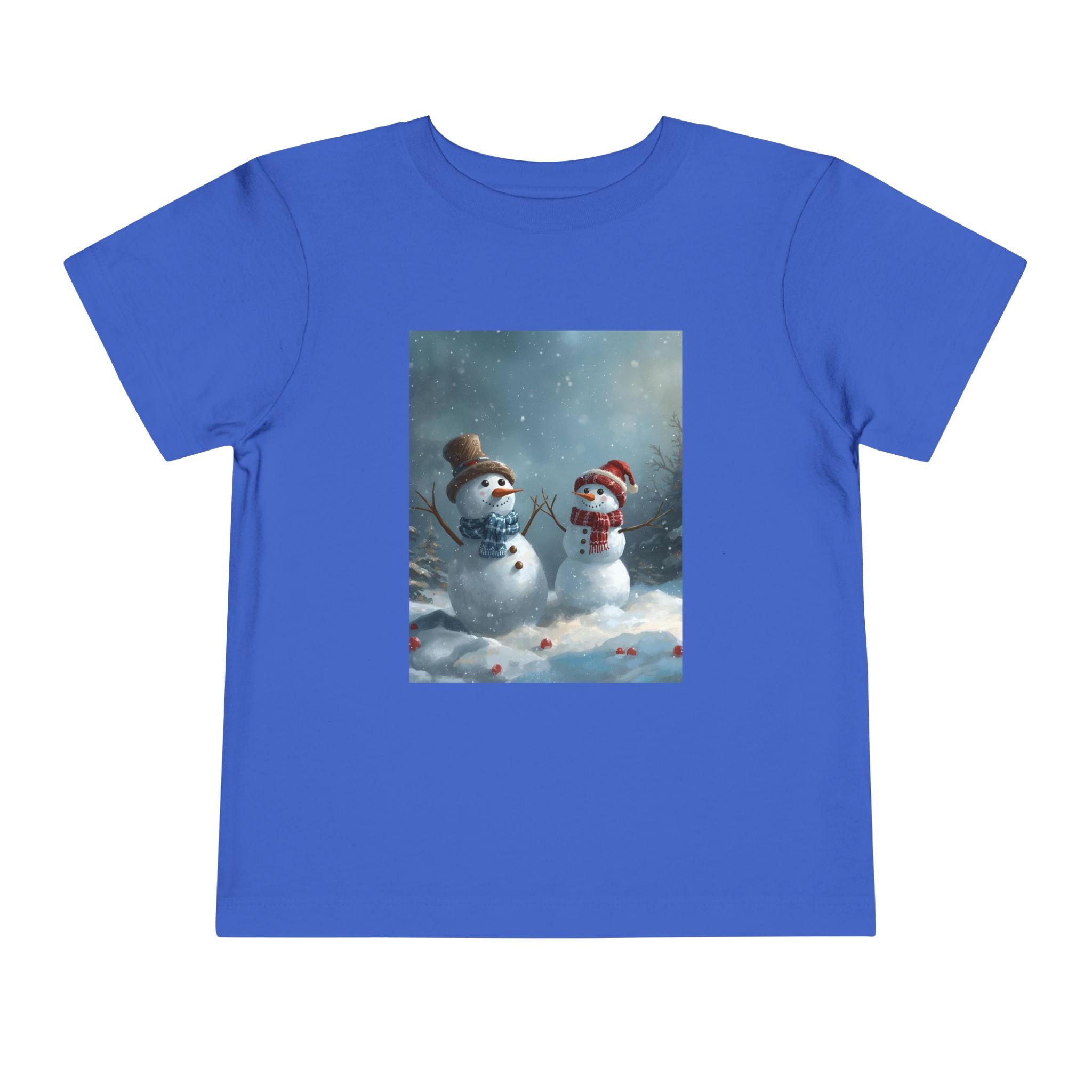 Toddler Christmas Snowman Winter Theme Tee, Cute Snowman Graphic Tee, Kids Short Sleeve Shirt, Holiday Outfit, Christmas Gift