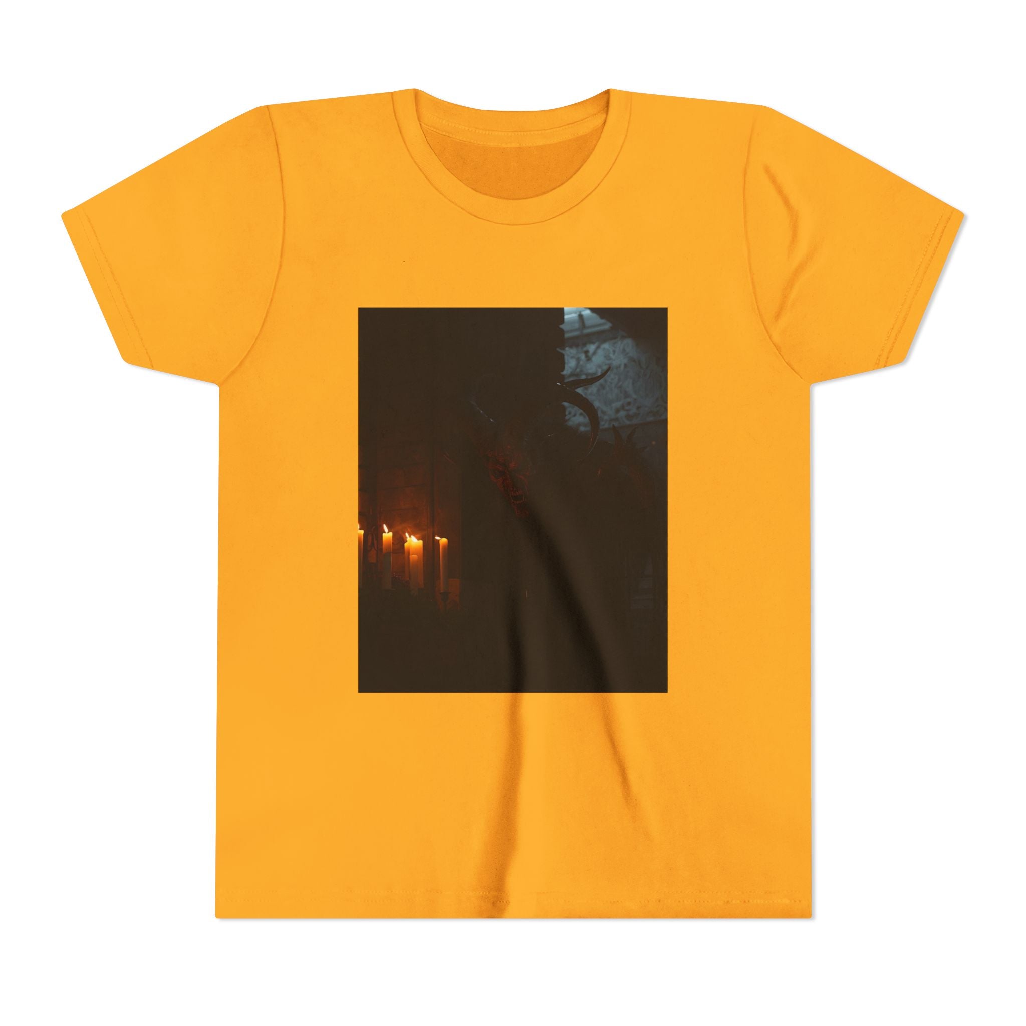 Spooky Halloween Pumpkin Shadow Youth Short Sleeve Tee