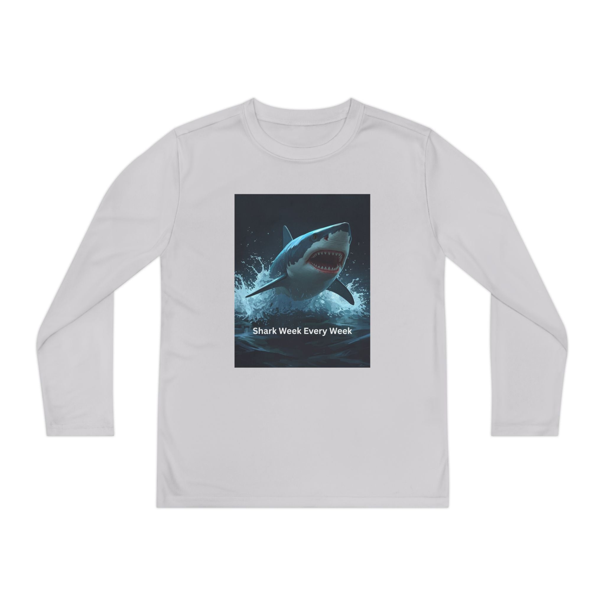 Shark Week Youth Long Sleeve Tee - Funny Ocean Shirt, Kids Gift, Summer Wear, Cool Tee, Swim Shirt, Beach Apparel