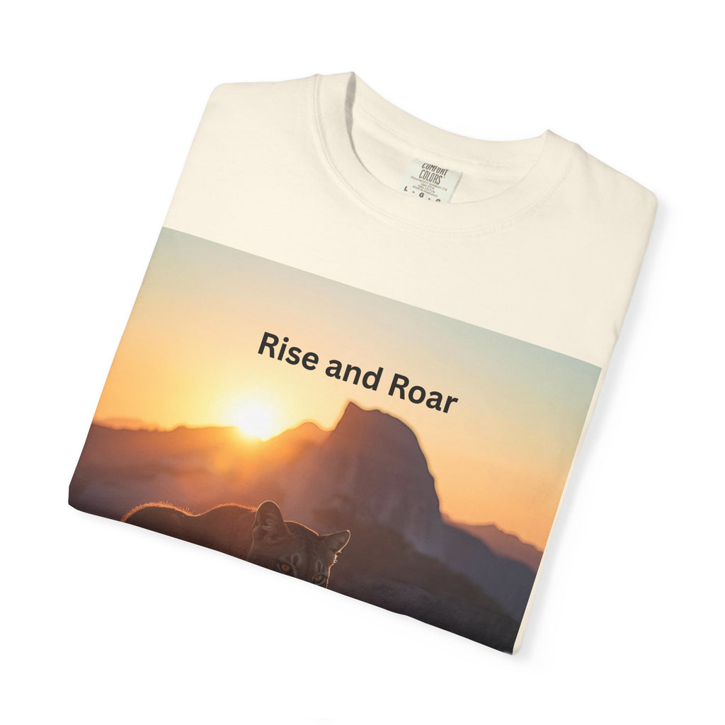 Unisex Nature-Inspired T-Shirt | "Rise and Roar" Graphic Tee, Outdoor Apparel, Gift for Adventurers, Wilderness Lovers, Motivational Shirt