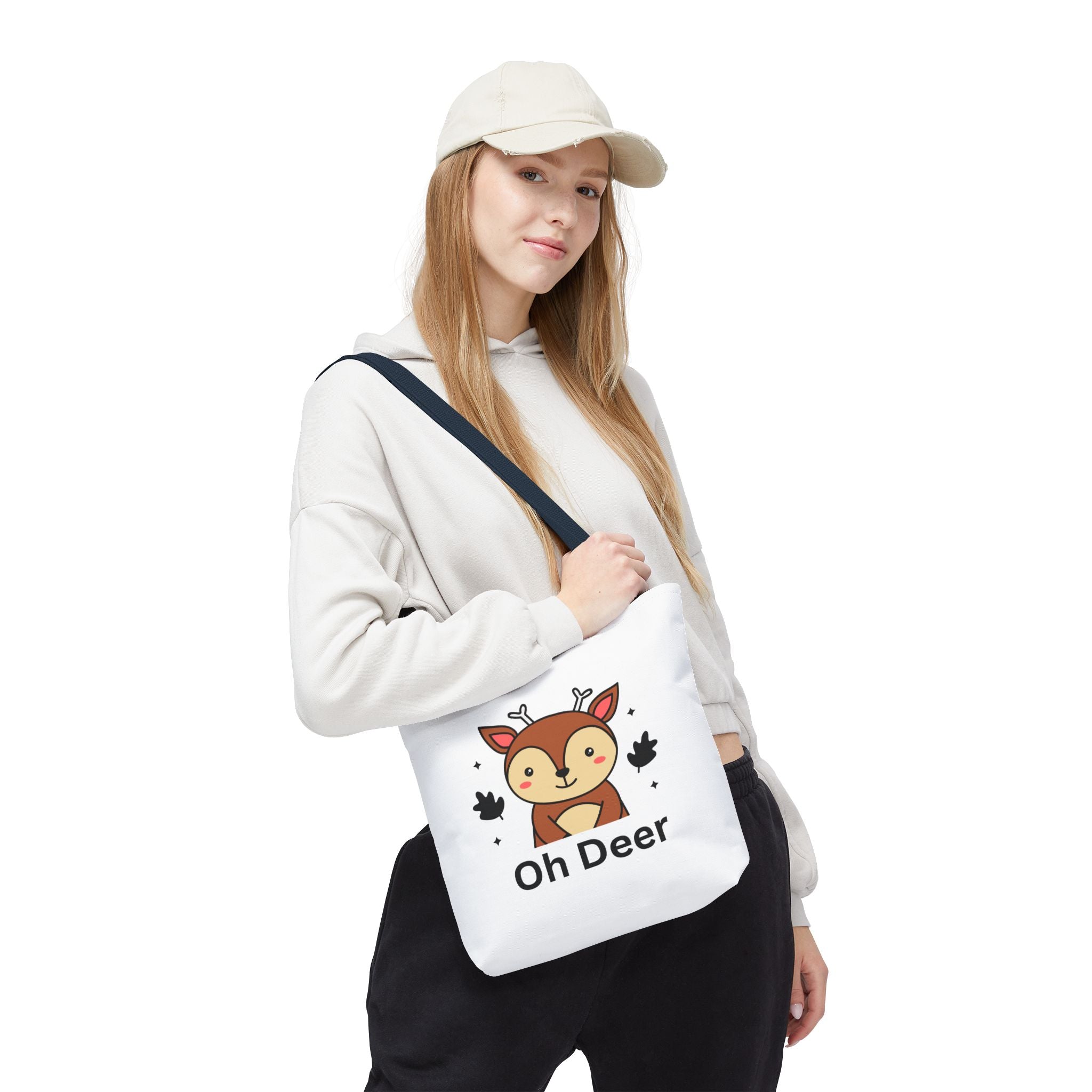 Oh Deer Cute Tote Bag - Forest Animal Lover Gift, Fun Shopper Bag, Eco-Friendly Tote, Animal Print Carryall, Unique Gift for Kids