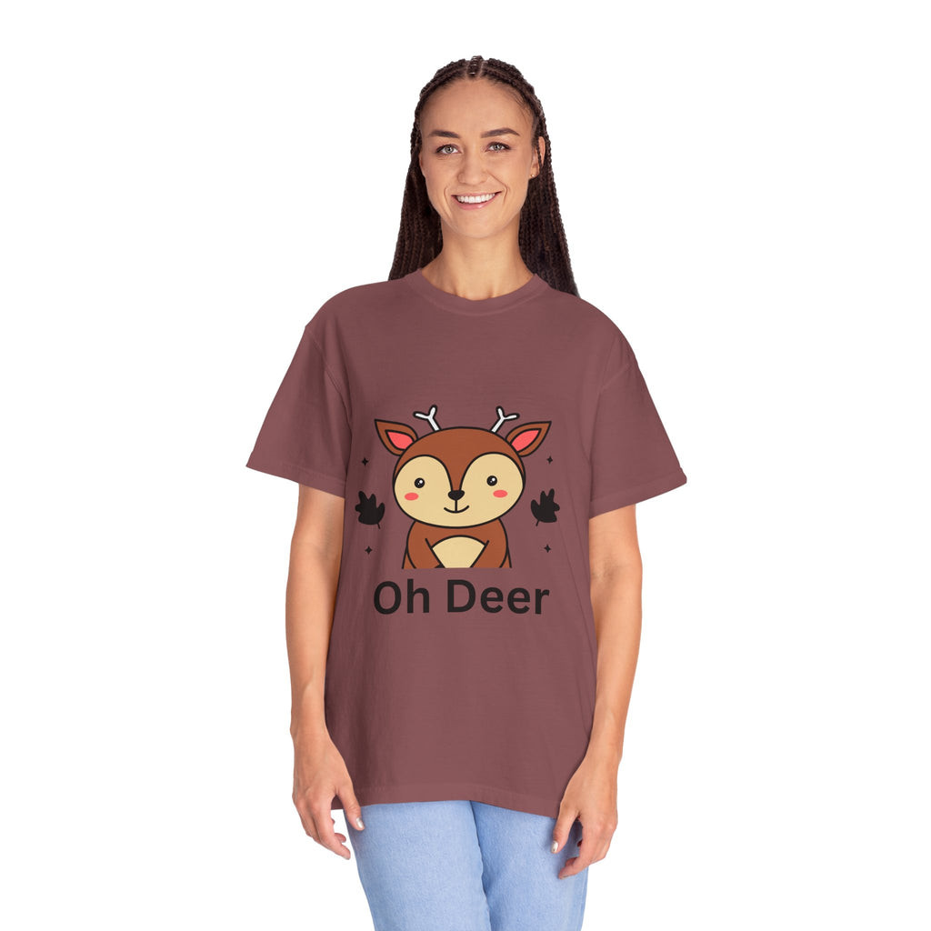 Cute 'Oh Deer' Unisex T-Shirt, Funny Animal Tee, Gift for Animal Lovers, Perfect for Birthdays and Holidays, Casual Wear