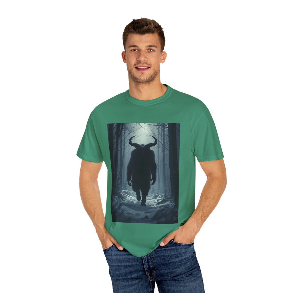 Spooky Forest Creature T-Shirt | Unisex Garment-Dyed Tee | Nature Lover Apparel, Graphic Tee, Gift for Him, Outdoor Adventure Wear