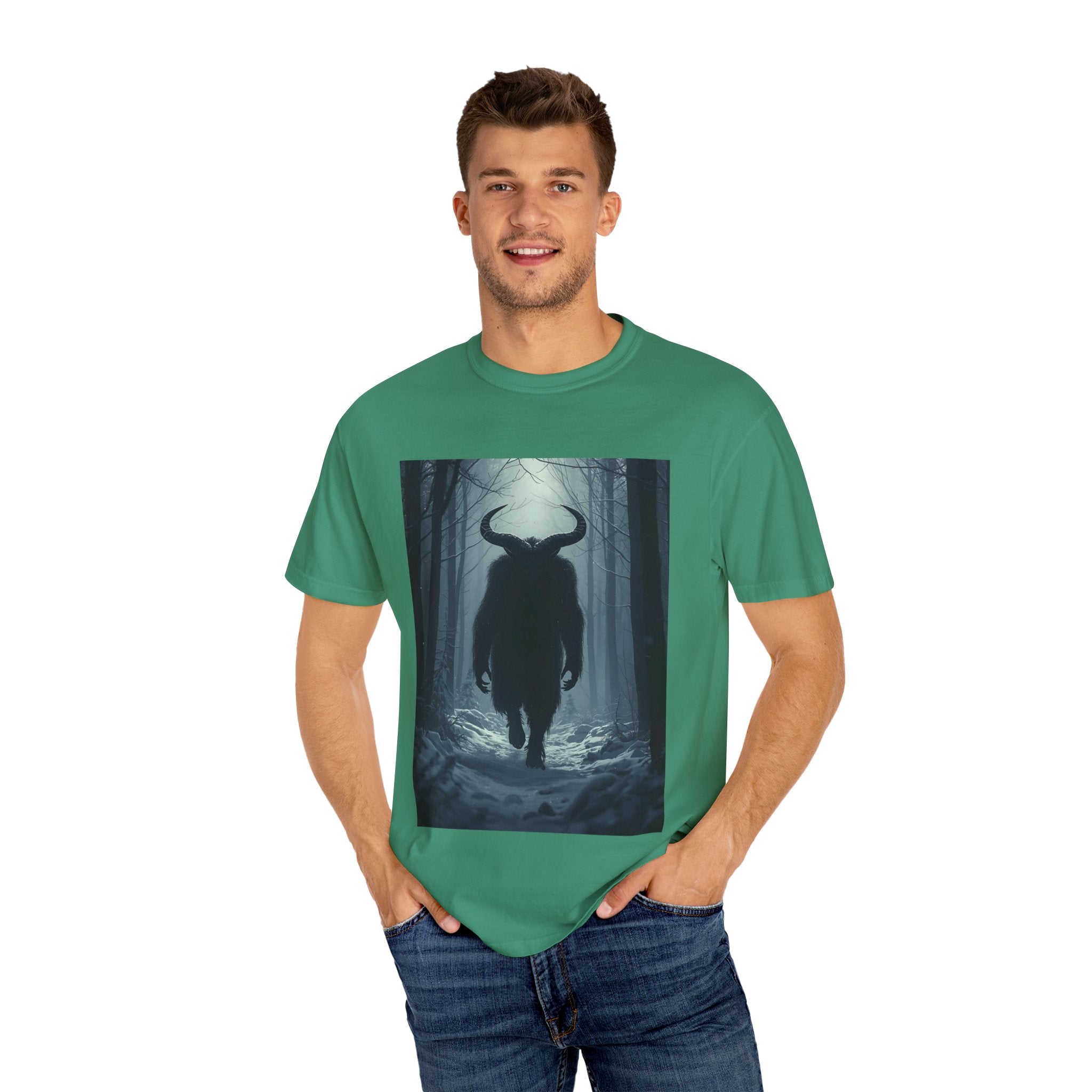Spooky Forest Creature T-Shirt | Unisex Garment-Dyed Tee | Nature Lover Apparel, Graphic Tee, Gift for Him, Outdoor Adventure Wear