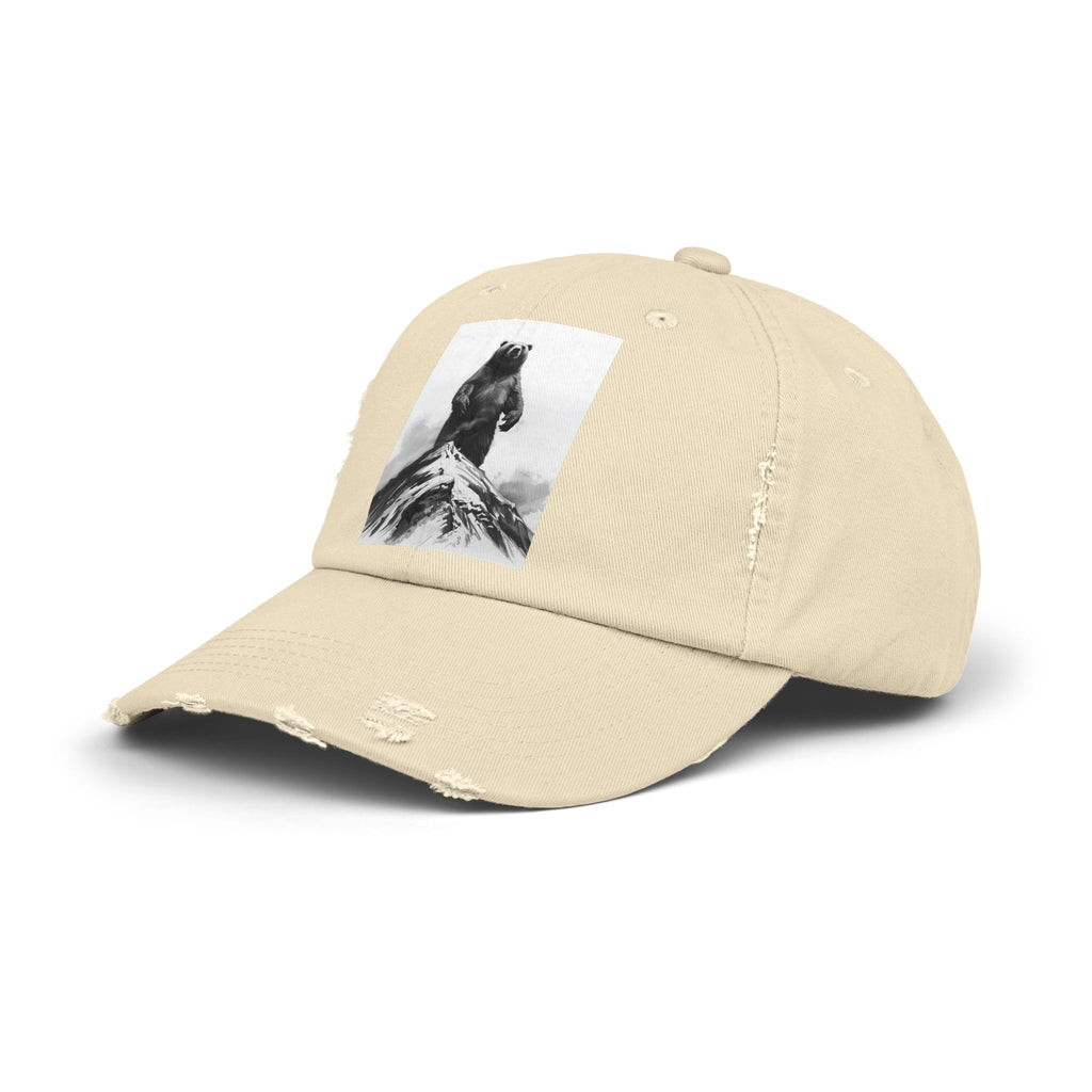 Bear Mountain Snow Unisex Distressed Cap