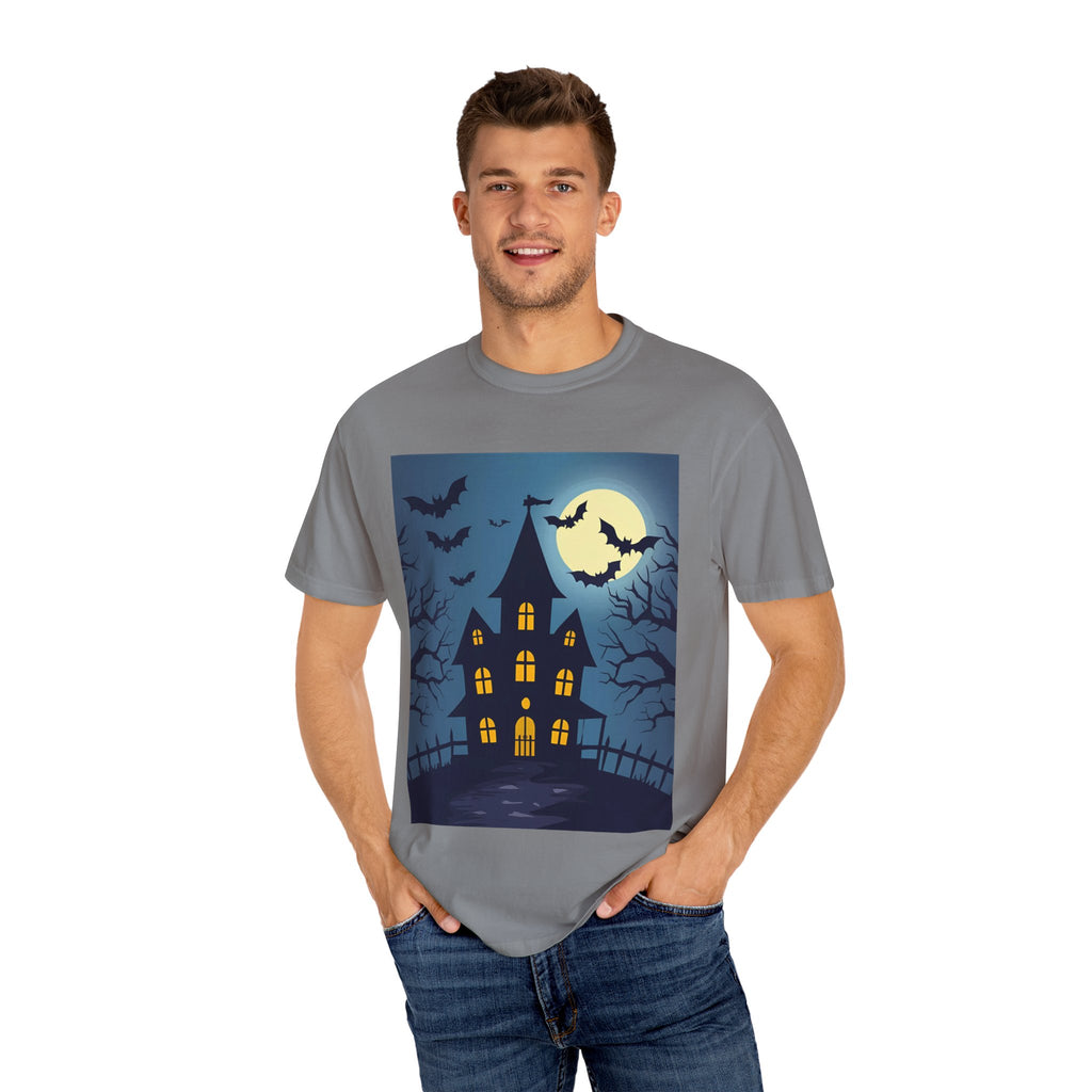 Haunted House T-Shirt, Spooky Halloween Tee, Unisex Shirt, Fall Apparel, Ghostly Graphic Tee, October Celebration Outfit