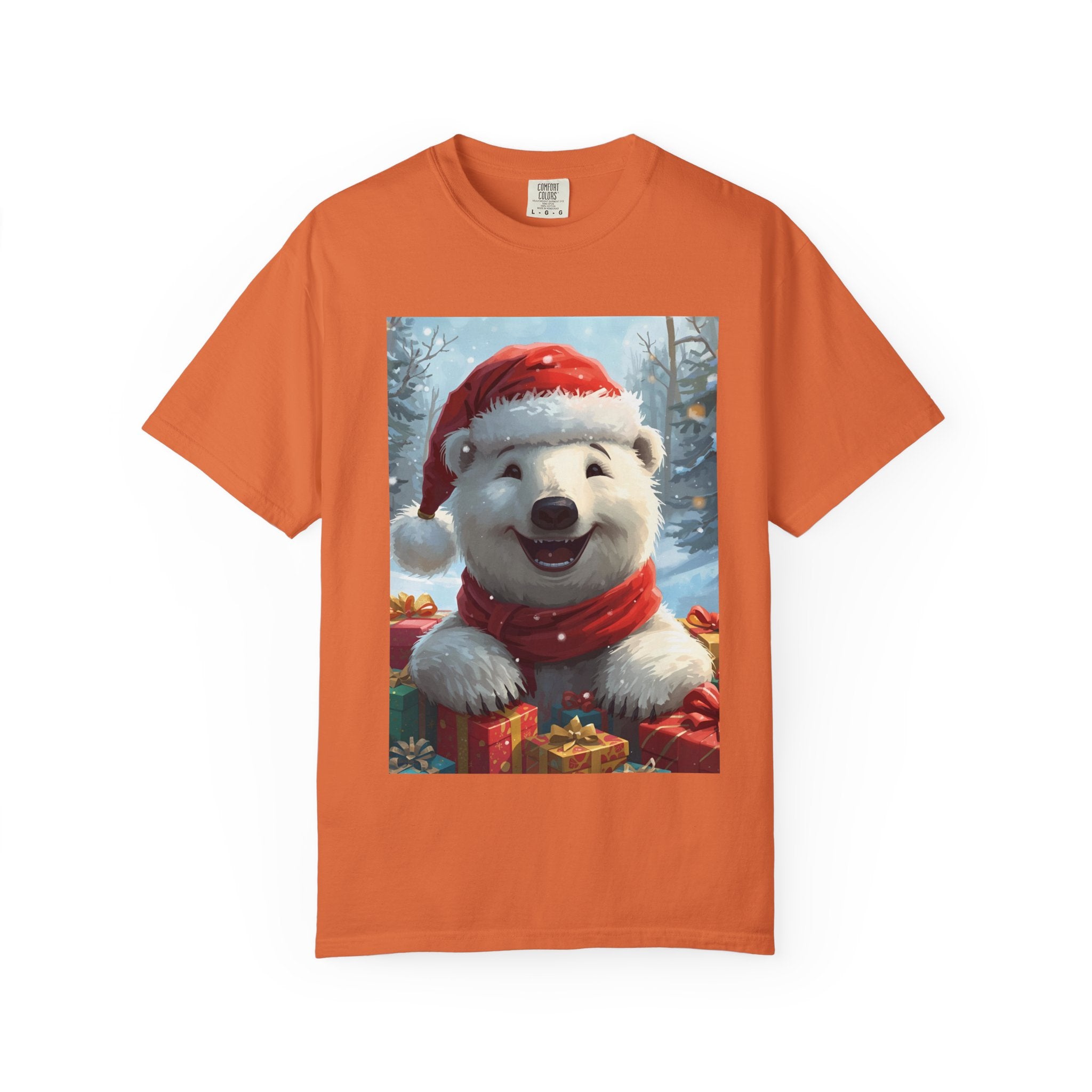 Christmas Polar Bear T-shirt, Holiday Tee, Unisex Gift Shirt, Winter Apparel, Cute Animal T-shirt