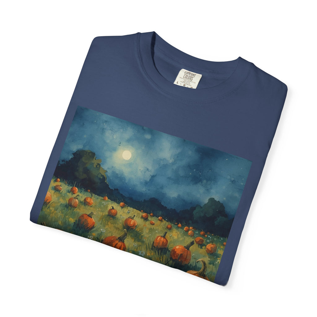 Pumpkin Patch Moonlit T-shirt | Fall Harvest Tee | Halloween Shirt | Unisex Autumn Apparel | Cozy Gift for Pumpkin Lovers