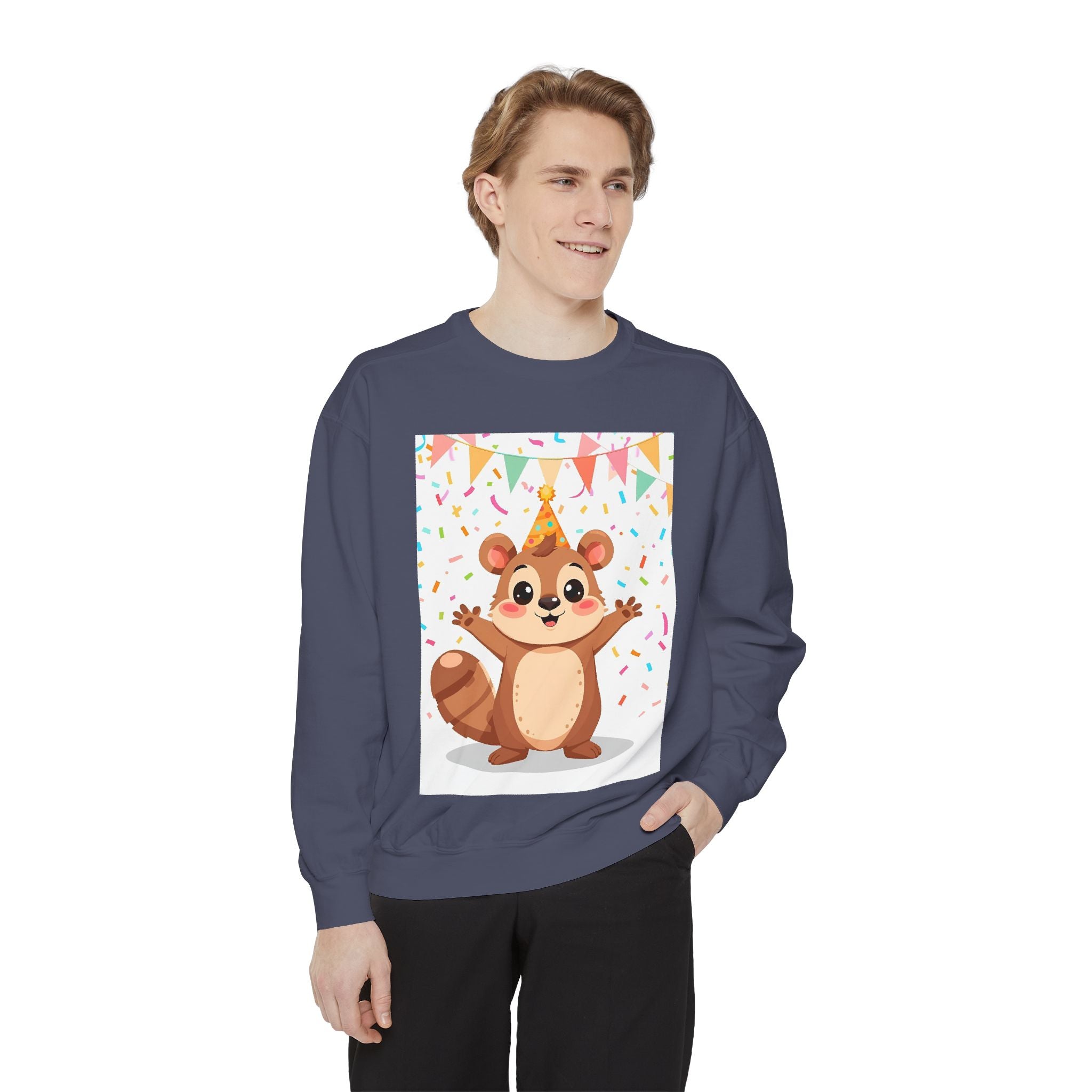 Party Animal With Squirl Unisex Garment-Dyed Sweatshirt