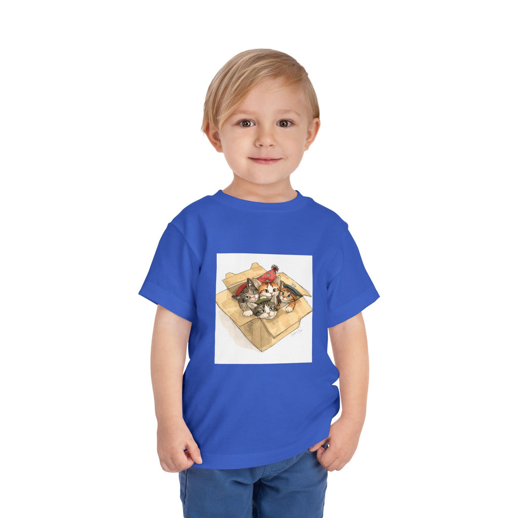 Cute Kittens In Box Toddler Short Sleeve Tee