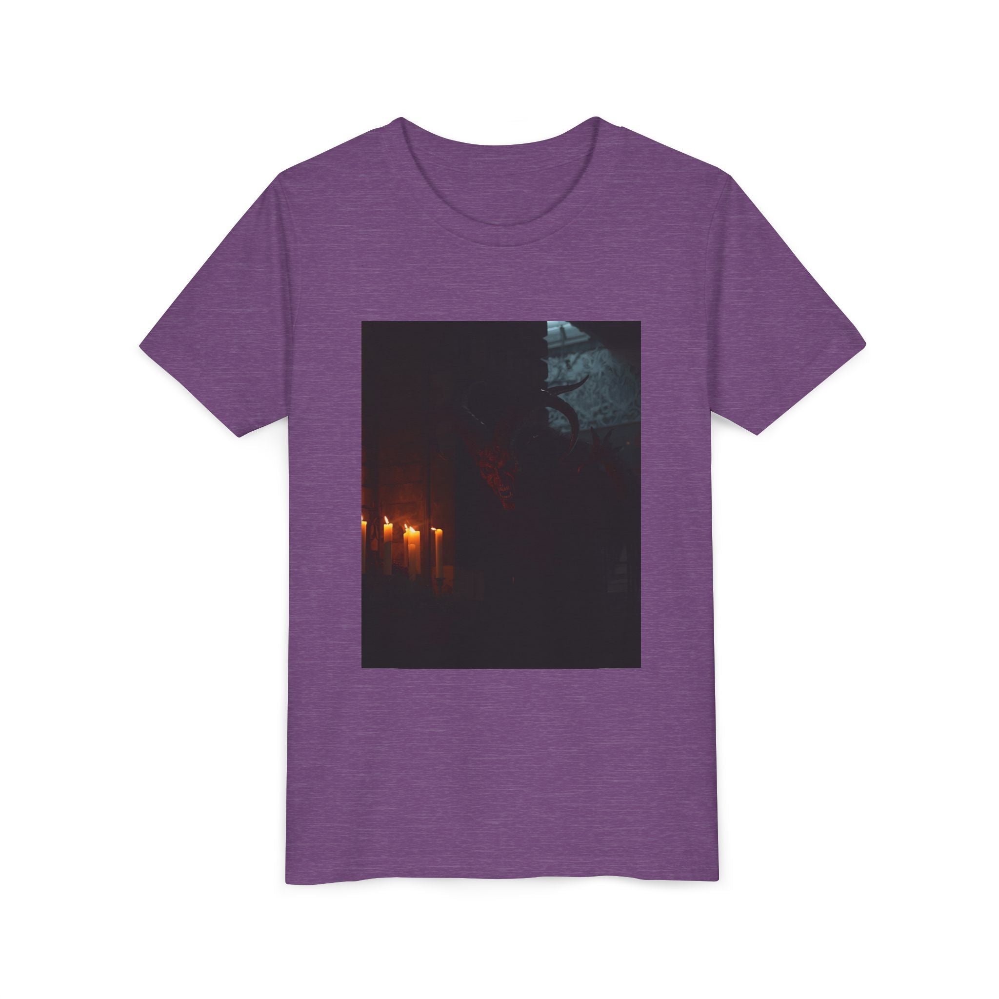 Spooky Halloween Pumpkin Shadow Youth Short Sleeve Tee