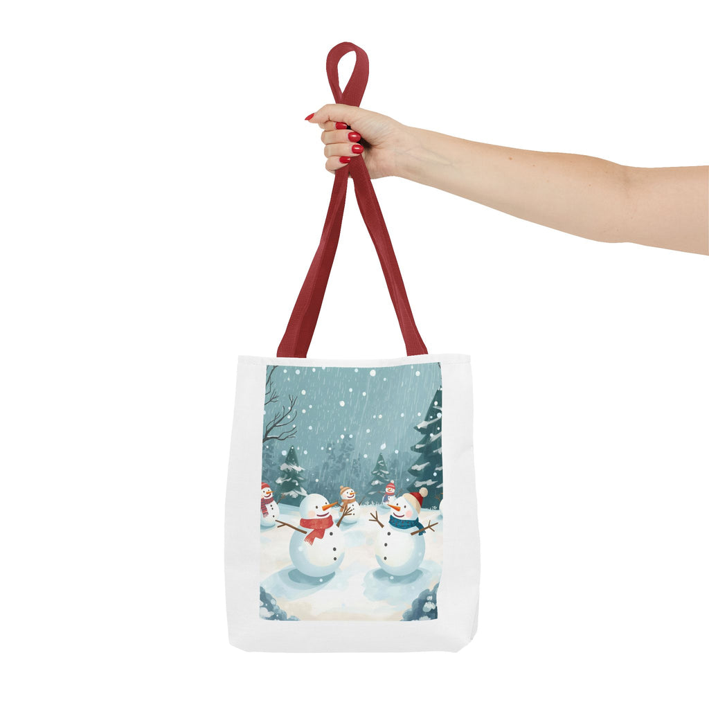 Christmas Winter Wonderland Tote Bag, Snowman Design, Holiday Shopping Bag, Christmas Gift, Reusable Eco Bag, Festive Accessory