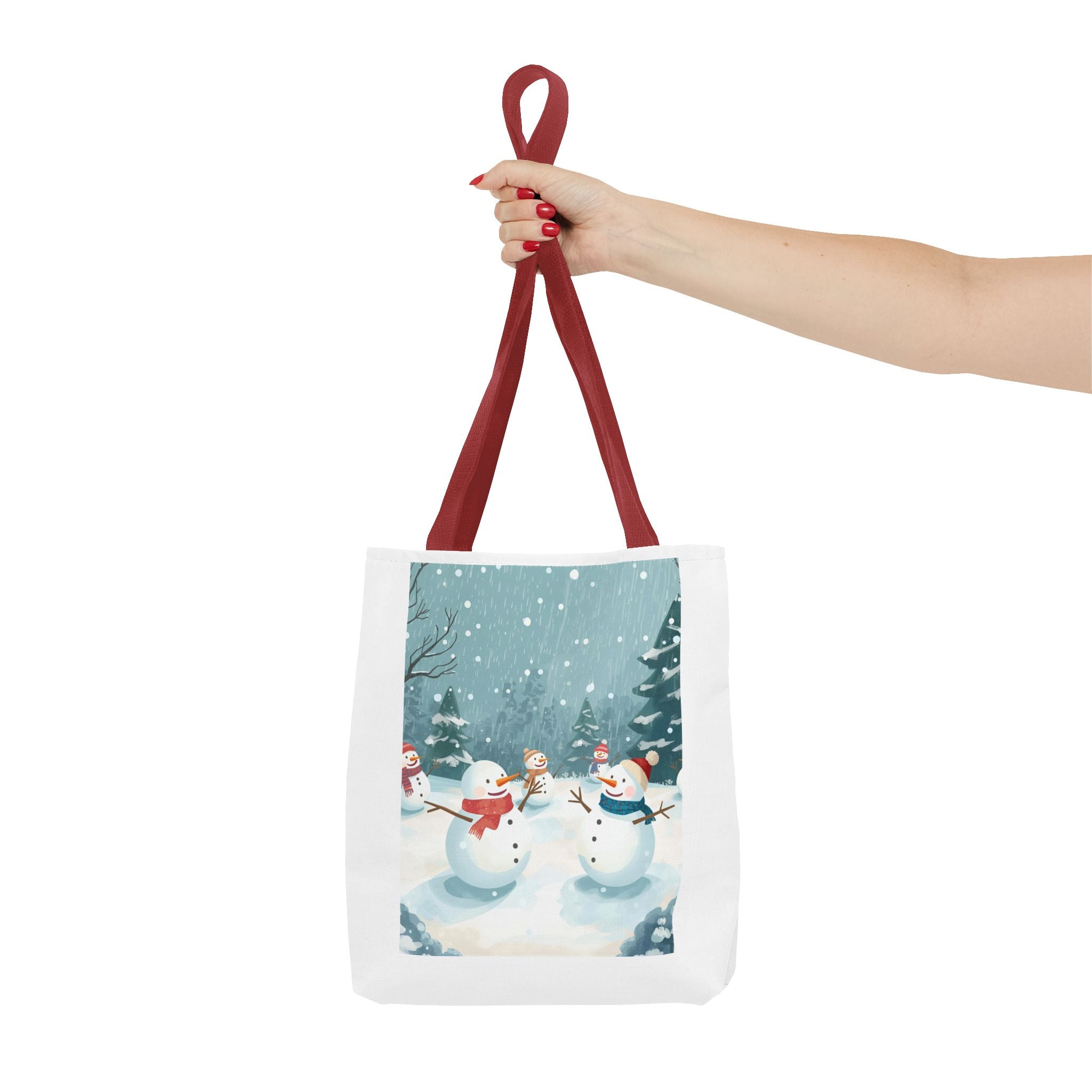 Christmas Winter Wonderland Tote Bag, Snowman Design, Holiday Shopping Bag, Christmas Gift, Reusable Eco Bag, Festive Accessory