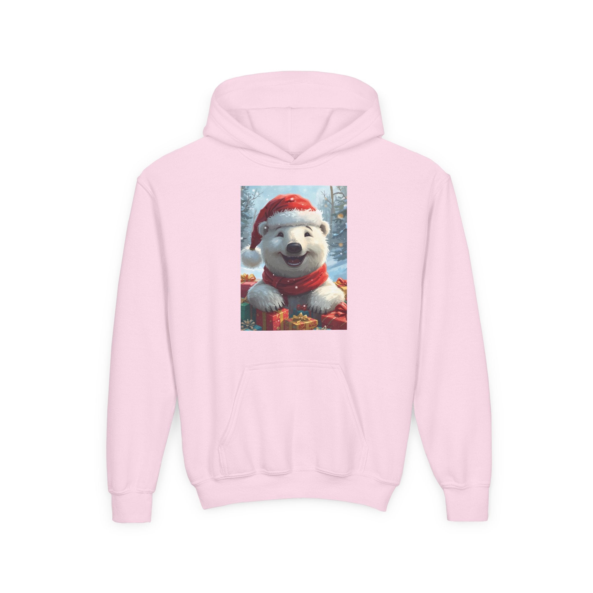 Christmas Bear Youth Heavy Blend Hooded Sweatshirt