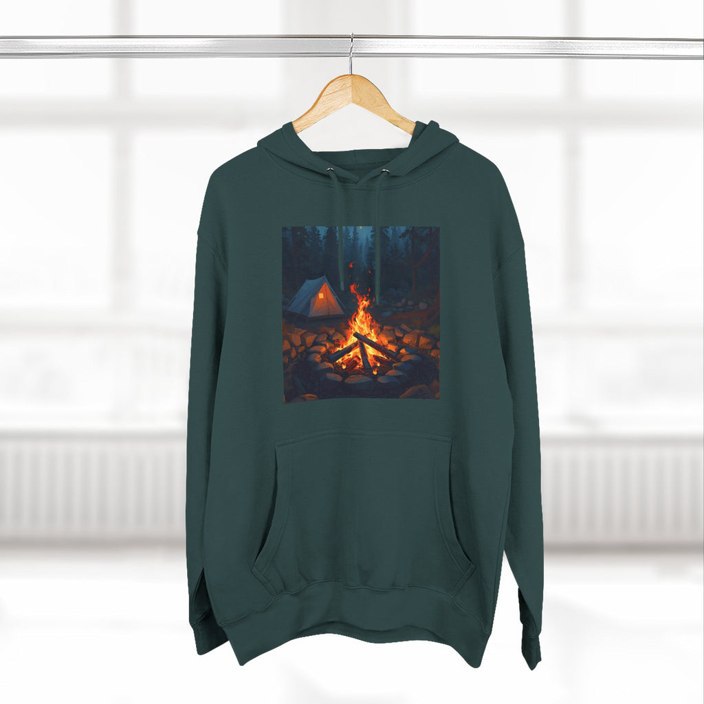 Cozy Campfire Fleece Hoodie, Outdoor Adventure Sweatshirt, Camping Gift, Warm Hoodie, Nature Lover Apparel