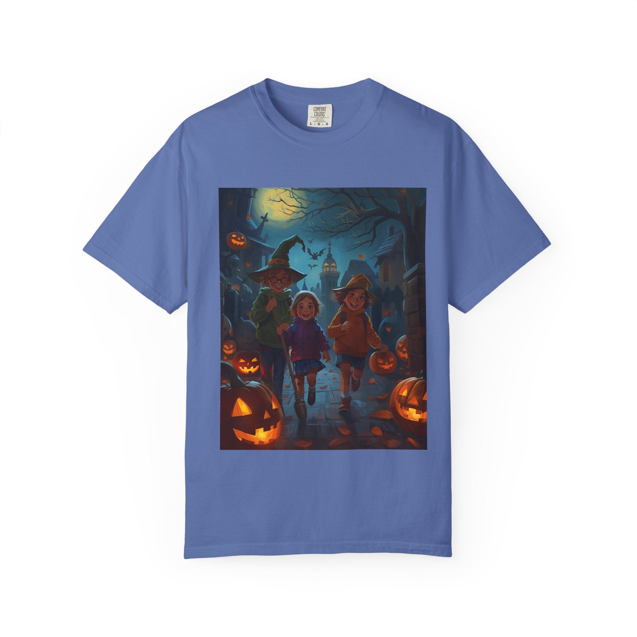 Halloween Kids T-Shirt, Spooky Season Shirt, Unisex Garment-Dyed Tee, Witch Costume Top, October Fest Apparel, Trick or Treat Shirt