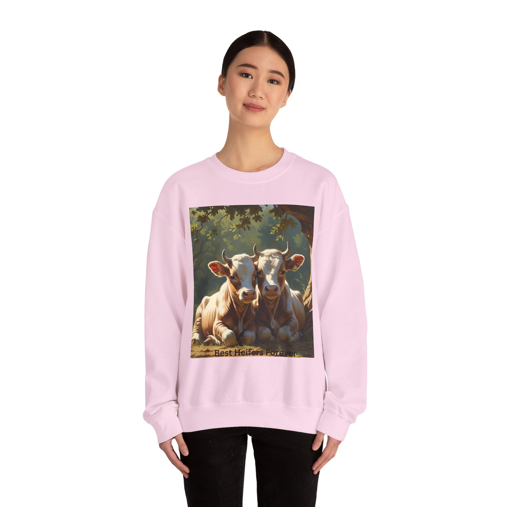 Cozy Cow Crewneck Sweatshirt, Unisex Pullover, Animal Lover Gift, Farmhouse Decor, Best Friends, Cute Sweatshirt