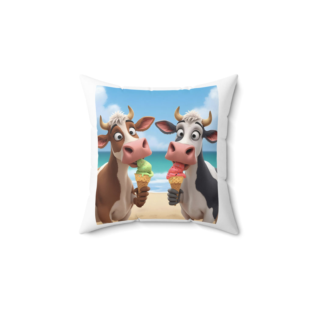 Whimsical Cow Pillow, Farmhouse Decor, Cute Animal Home Accent, Summer Vibes Cushion, Fun Gift for Dairy Lovers