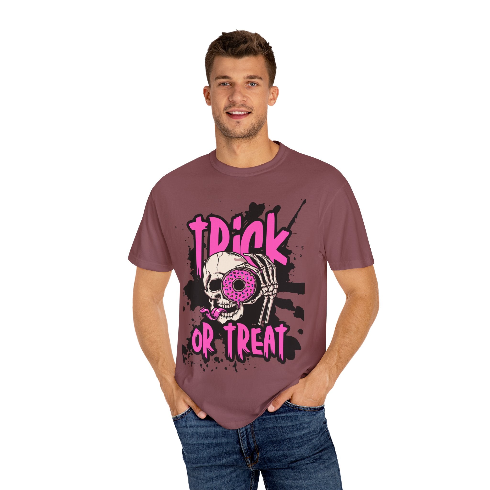 Halloween Skull T-Shirt, Trick or Treat Shirt, Unisex Graphic Tee, Spooky Vibes, Fall Fashion, Festival Wear, Casual Outfit