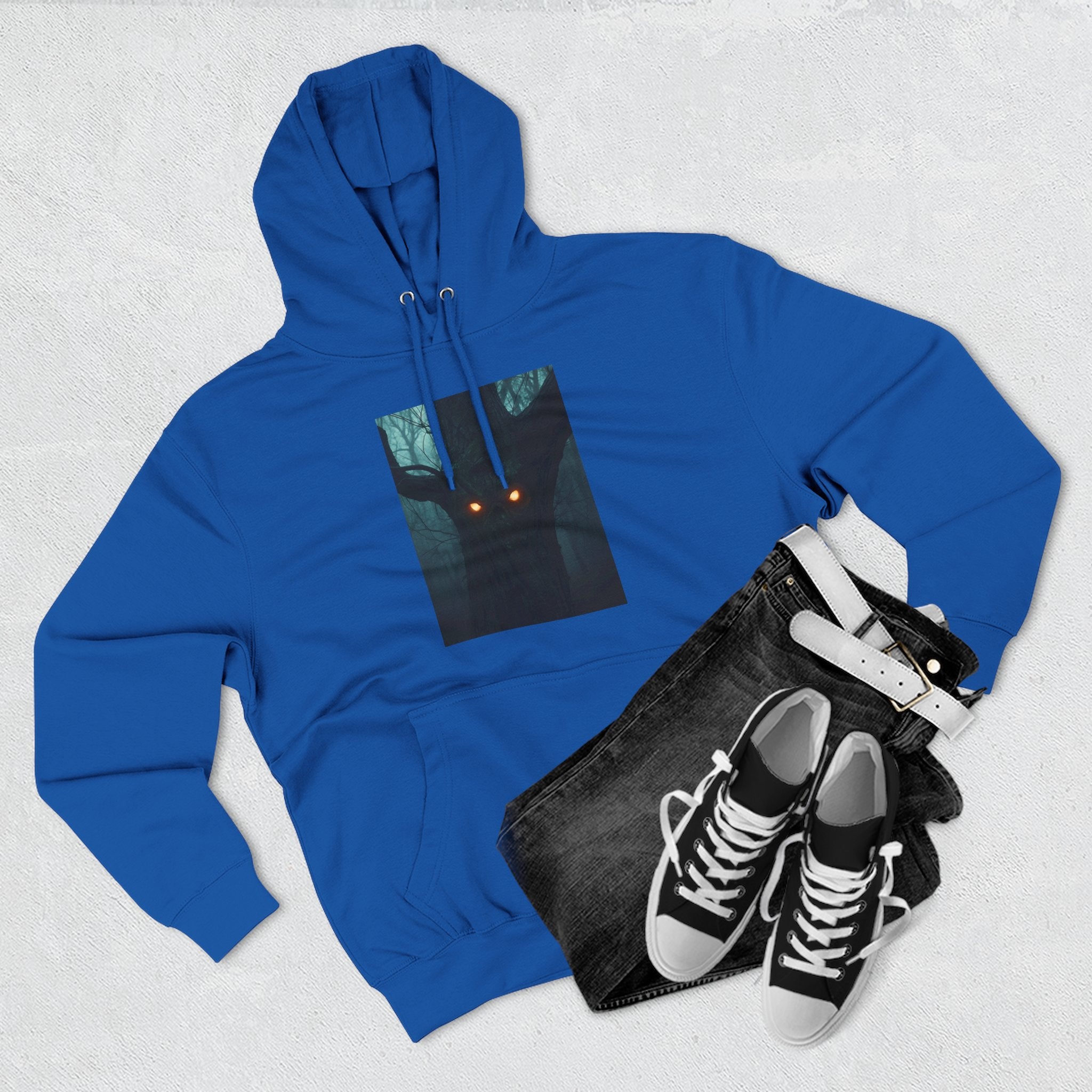 Chilling Nighttime Hoodie, Cozy Fleece Sweatshirt, Outdoor Adventure Attire, Perfect for Bonfire Nights, Gifts for Nature Lovers