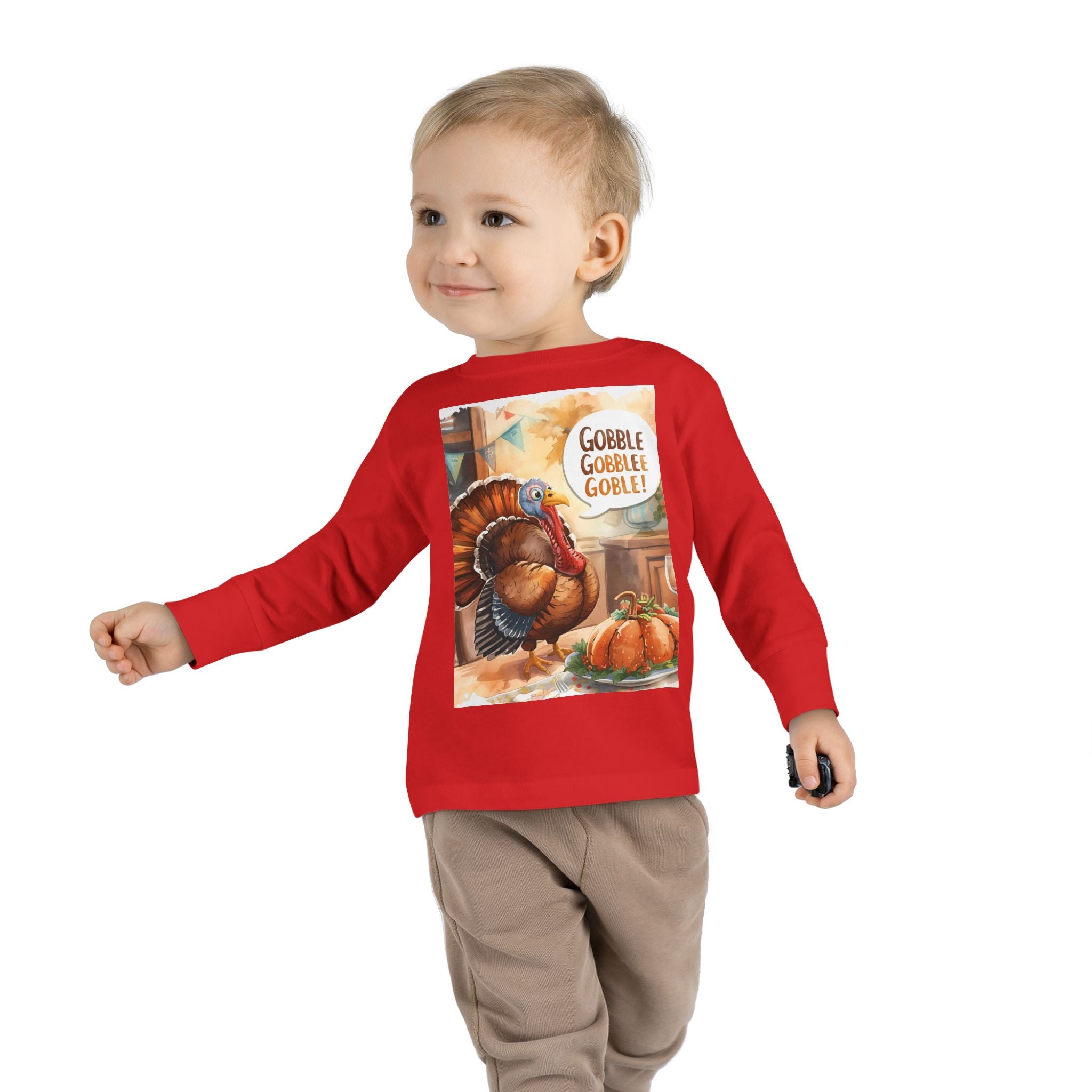 Thanksgiving Turkey Toddler Long Sleeve Tee