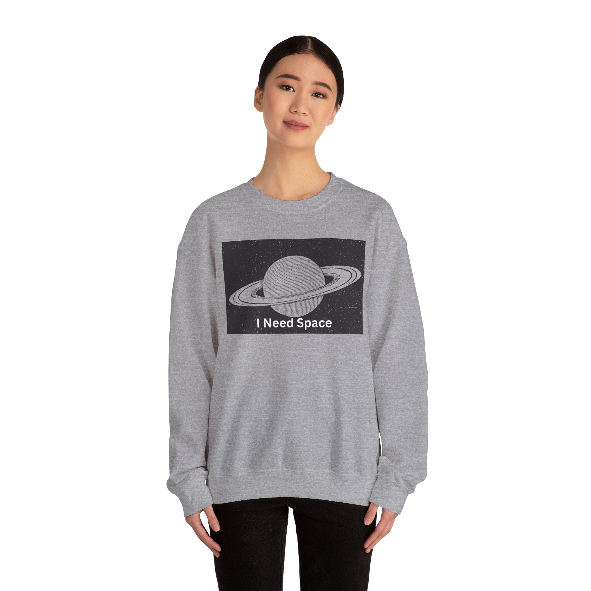 Cosmic Space Sweatshirt, I Need Space Crewneck, Unisex Fashion, Planetary Gift, Galaxy Lover Gift, Relaxed Fit Pullover