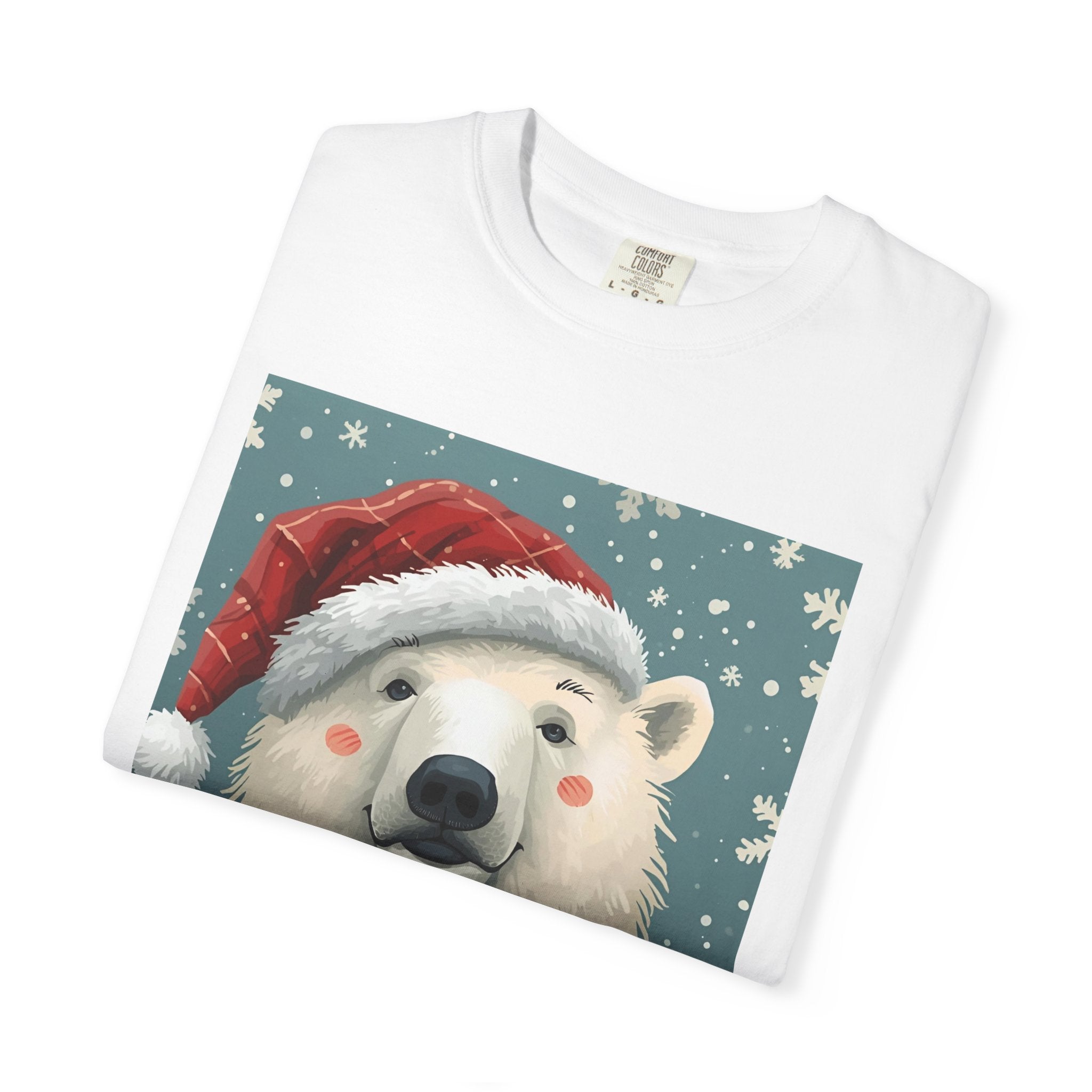 Festive Polar Bear T-Shirt, Christmas Tee, Winter Apparel, Holiday Shirt, Gift Idea, Unisex Graphic Tee