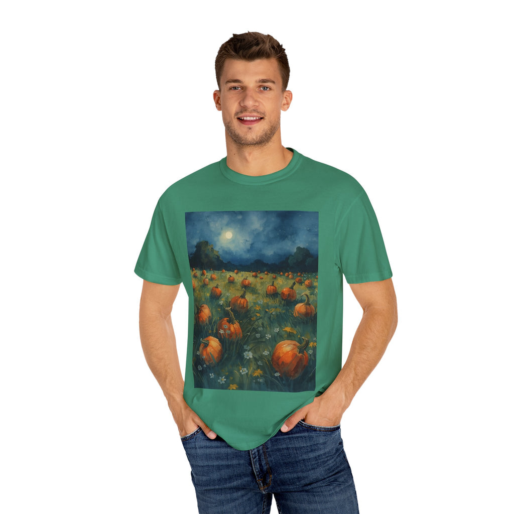 Pumpkin Patch Moonlit T-shirt | Fall Harvest Tee | Halloween Shirt | Unisex Autumn Apparel | Cozy Gift for Pumpkin Lovers