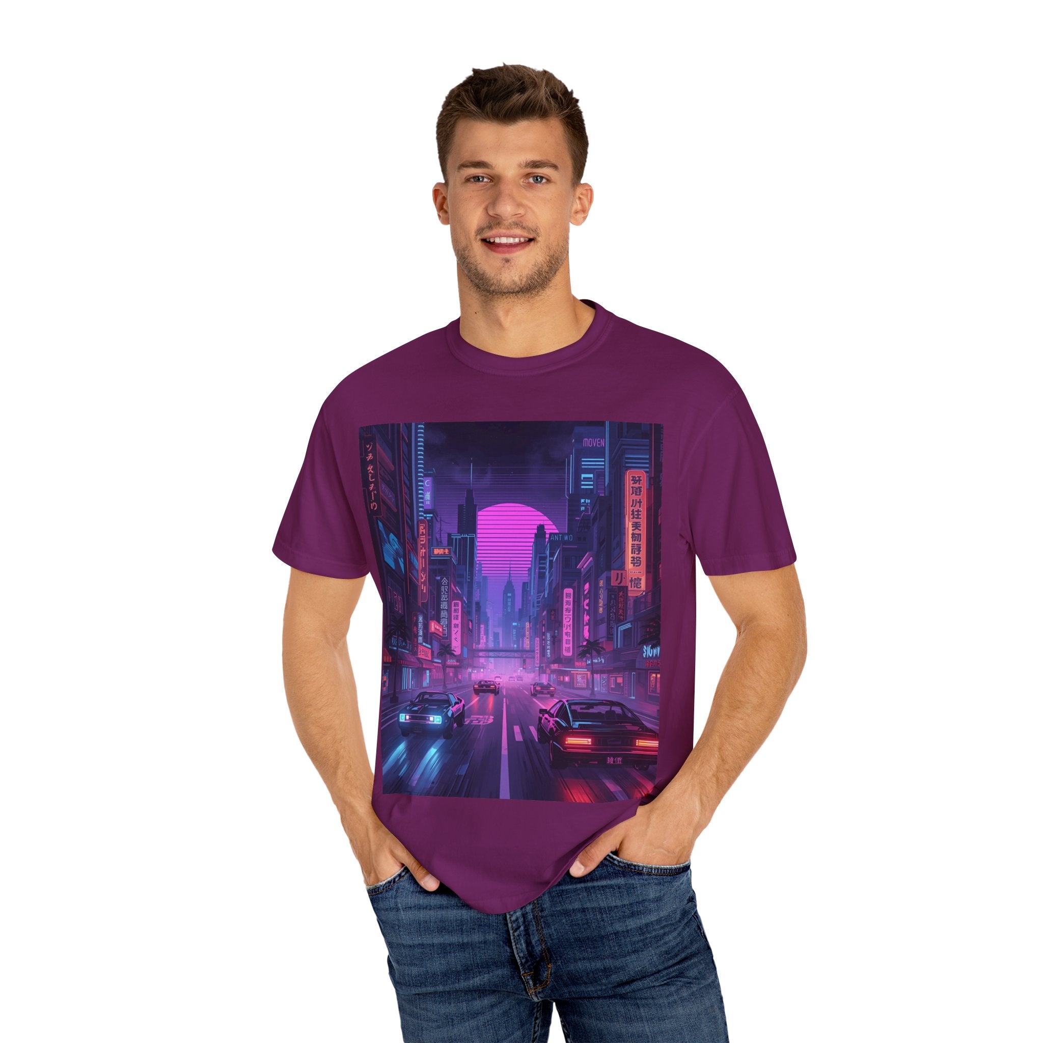 Futuristic City Unisex T-Shirt, Trendy Graphic Tee, Streetwear Style, Perfect for Gifts, Casual Wear, Summer Vibes