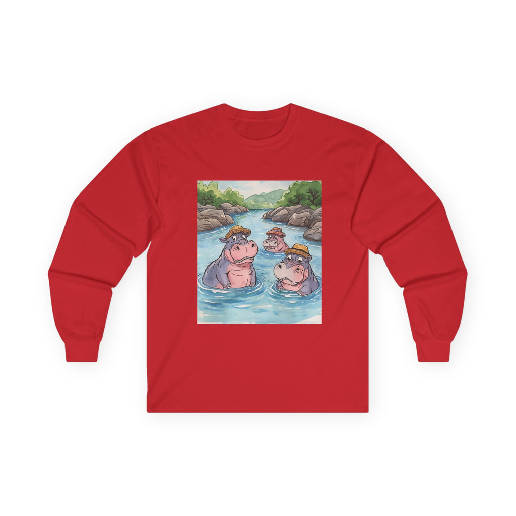 Hippo Cute Unisex Ultra Cotton Long Sleeve Tee