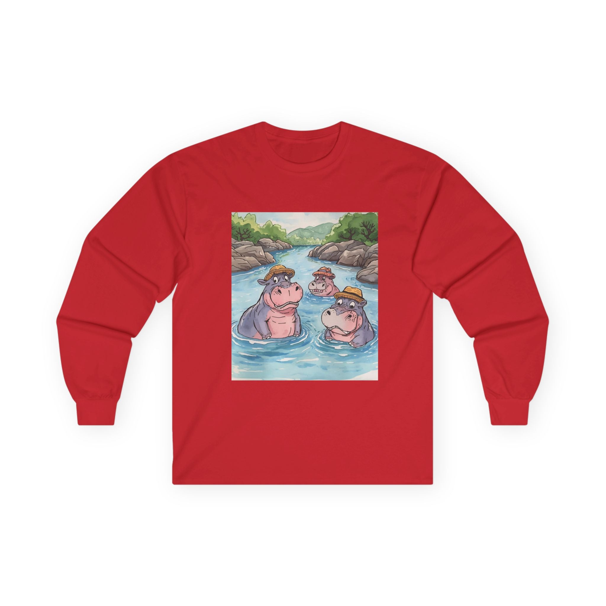 Hippo Cute Unisex Ultra Cotton Long Sleeve Tee