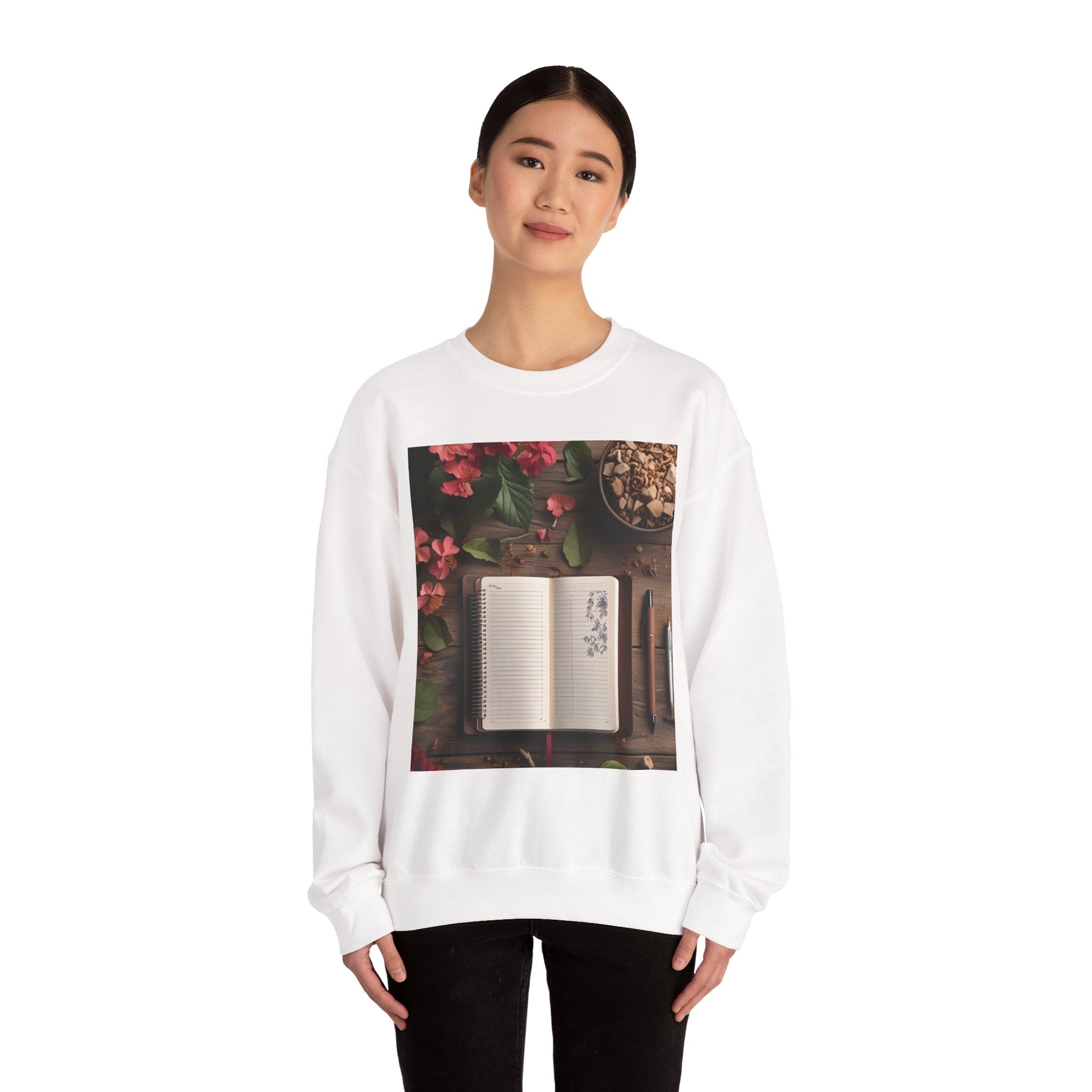 Floral Inspirational Sweatshirt | Cozy Crewneck for Writers, Nature Lovers, Journal Enthusiasts, Perfect Gift for Friends